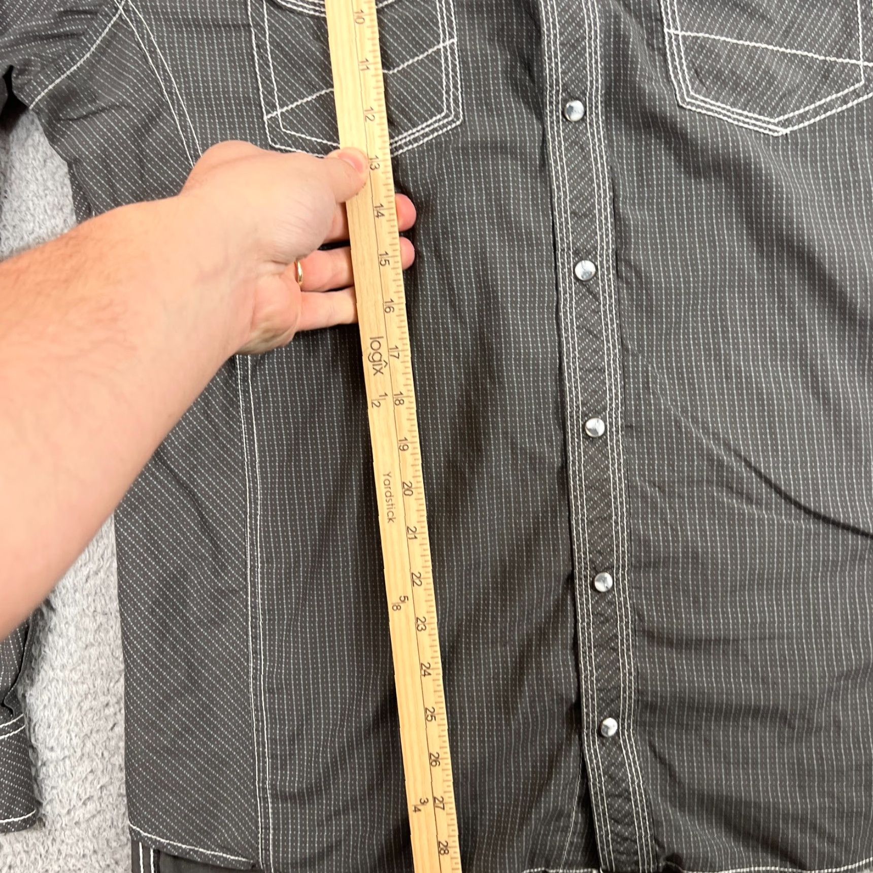 BKE BKE Athletic Fit Pearl Snap Western Shirt Mens L Gray Long Sleeve Cowboy Rodeo Shirt Size US L / EU 52-54 / 3 - 6 Thumbnail