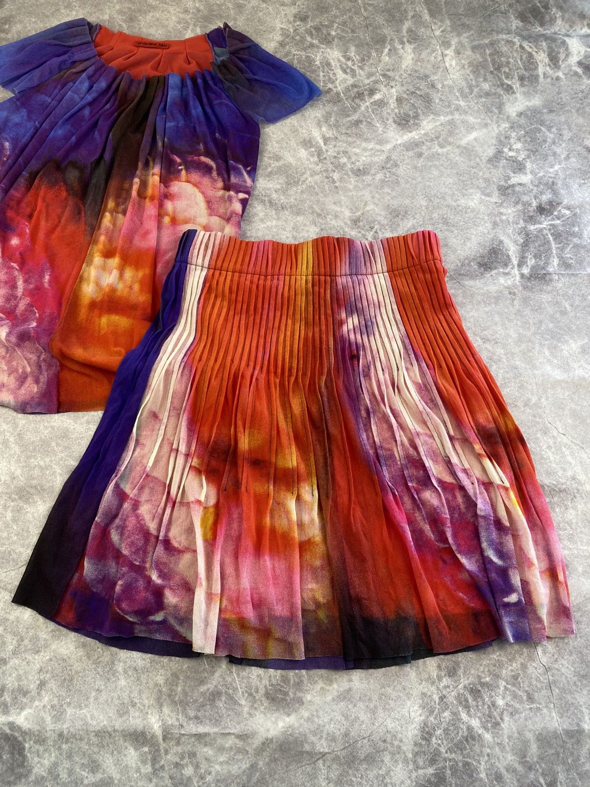 Vivienne Tam Vivienne Tam Colorful Mesh Set Blouse + Skirt Size: 0 Size XS / US 0-2 / IT 36-38 - 2 Thumbnail