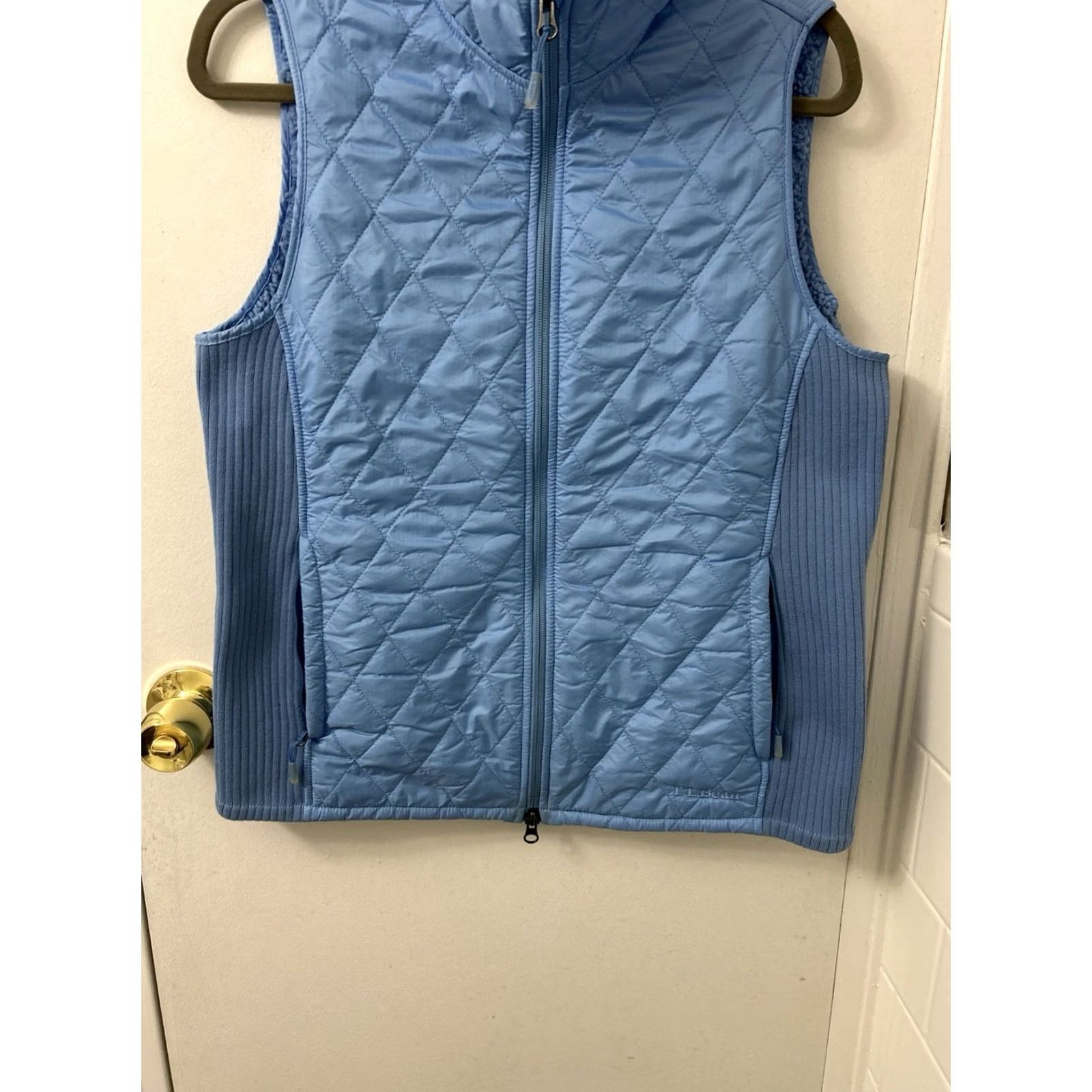 Vintage LL Bean Jacket Womens M Blue Quilted Vest Full Zip Fleece Lined YKK Size M / US 6-8 / IT 42-44 - 3 Thumbnail