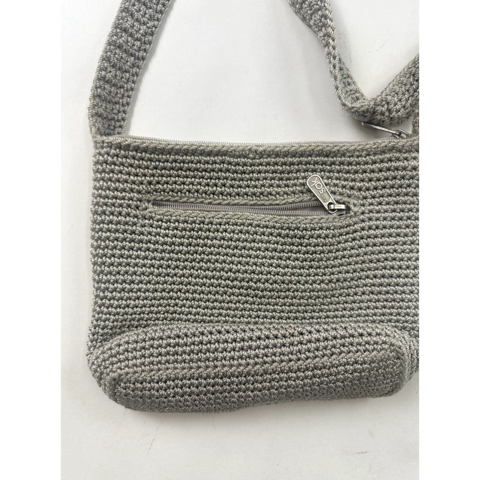 The Sak VINTAGE The Sak Bag Crossbody Womens Gray Knit Crochet Bohemian Shoulder Bag Size ONE SIZE - 2 Thumbnail