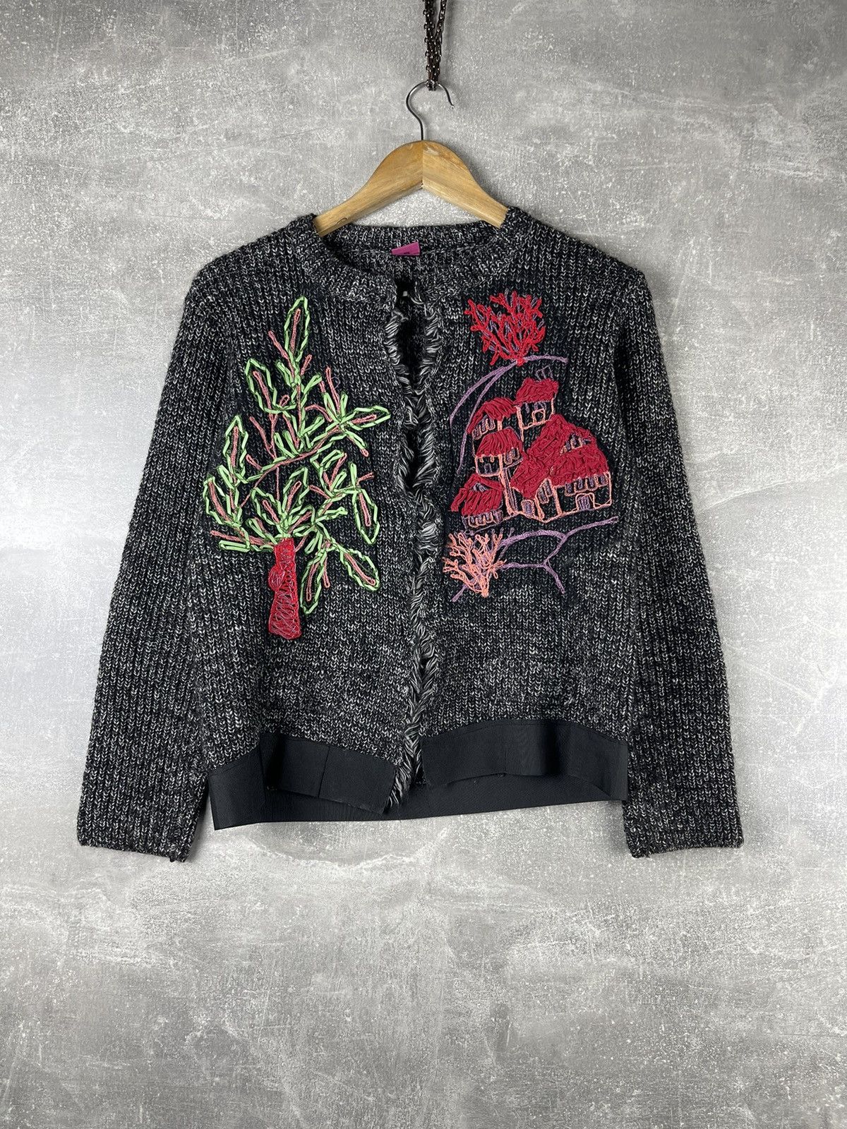Other Save the Queen Avant Garde Embroidered Knit Jacket Cropped Size S / US 4 / IT 40 - 1 Thumbnail