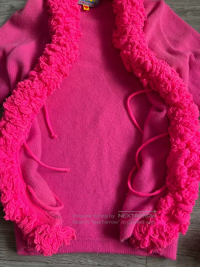 Walter Van Beirendonck Walter Van Beirendonck Pink circle knitted sweater jacket Size US XS / EU 42 / 0 - 6 Thumbnail