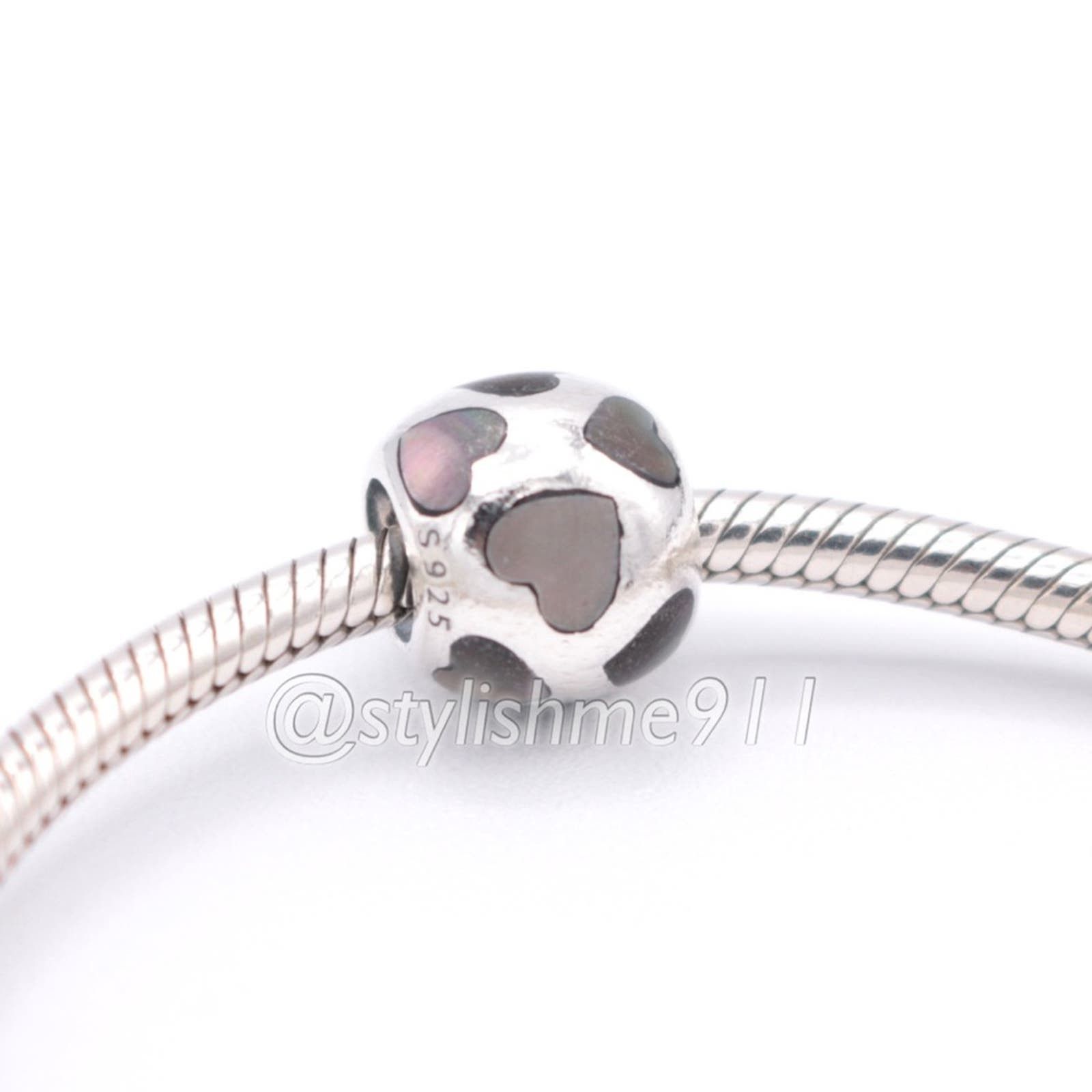 pandora Authentic PANDORA Love Me Black Mother of Pearl Charm Size ONE SIZE - 4 Thumbnail