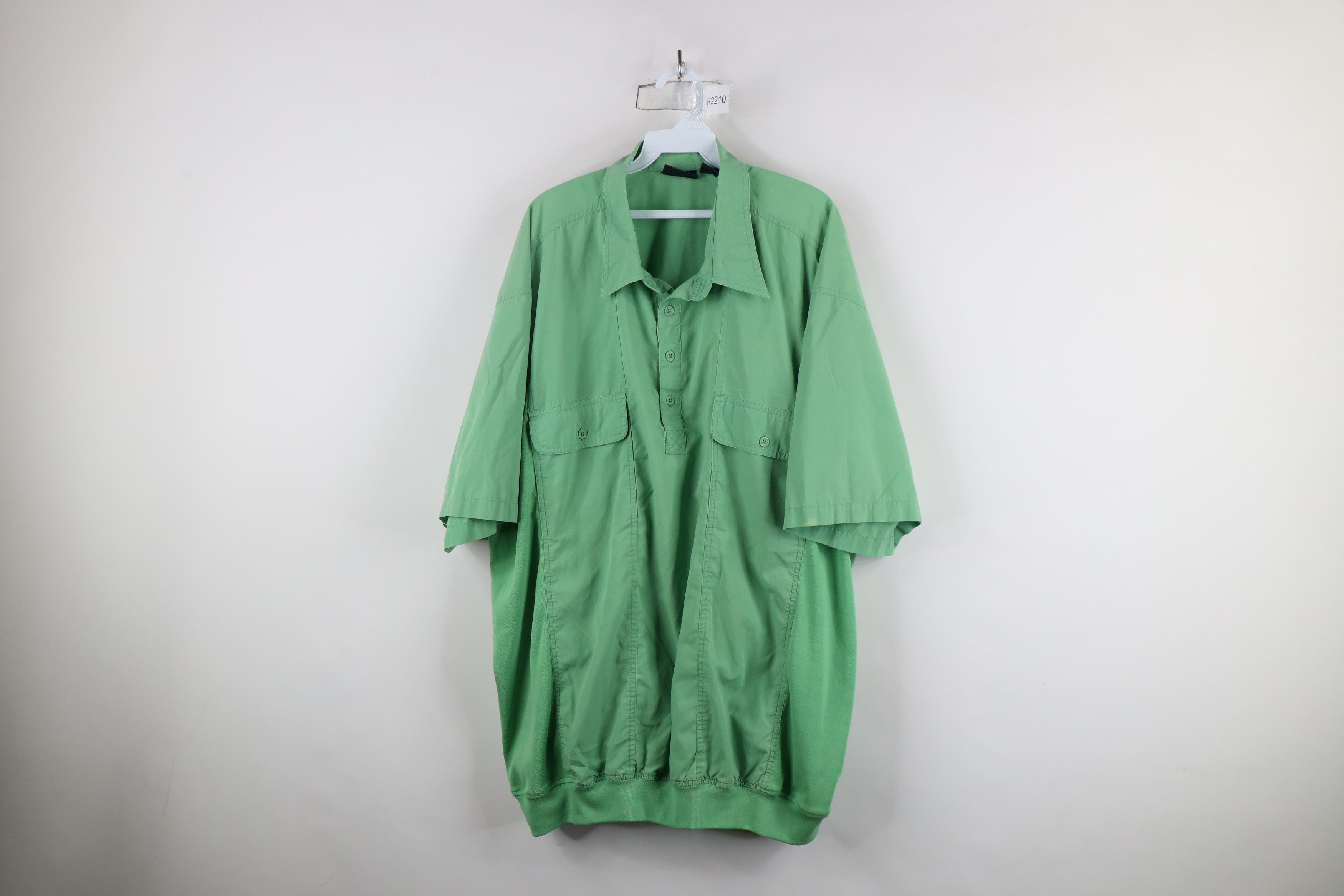 Vintage Vintage 90s Streetwear Panel Pullover Polo Shirt Green Size US XXL / EU 58 / 5 - 1 Thumbnail