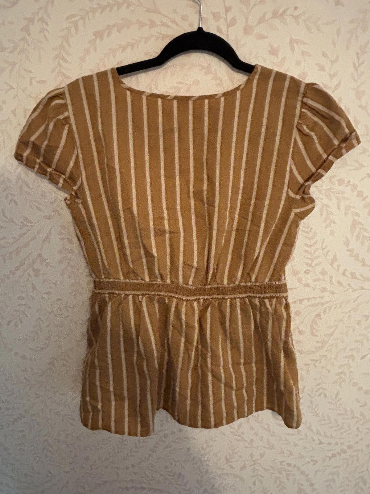 Other LOFT Beach Striped Tie-Front Short Sleeve Top Size XS / US 0-2 / IT 36-38 - 6 Thumbnail
