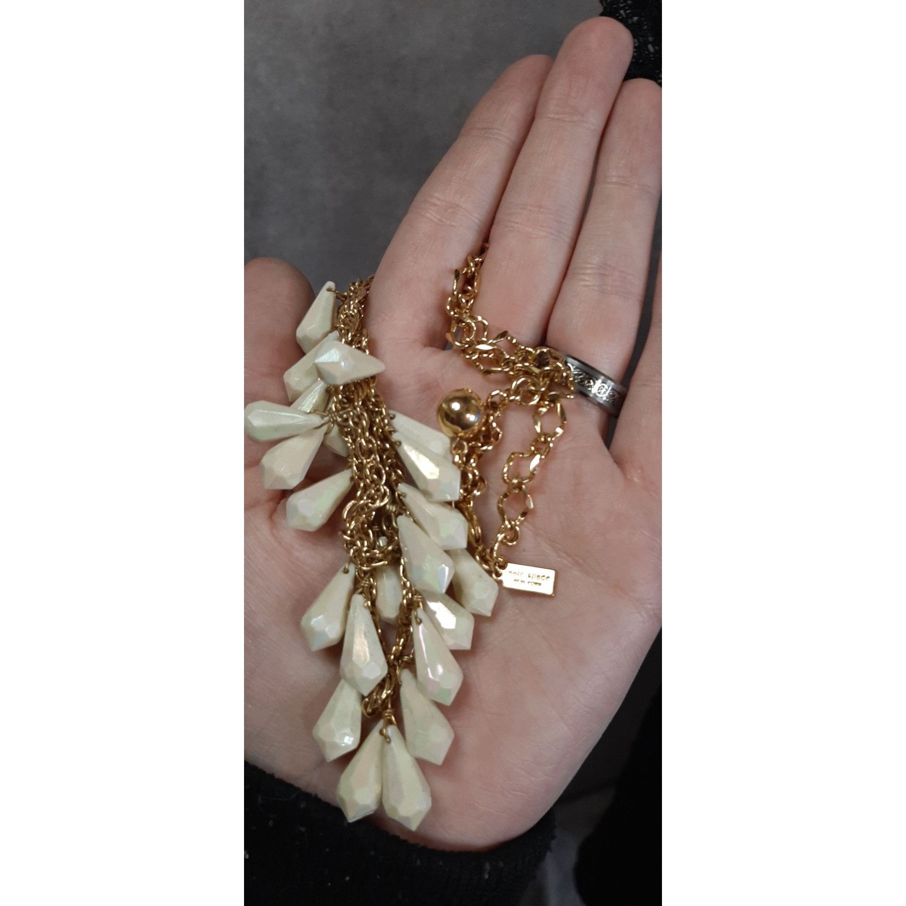 Kate Spade Kate Spade Layered Gold-Tone Necklace With Cream Teardrop Be Size ONE SIZE - 2 Thumbnail