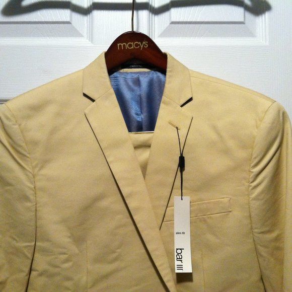 Bar III $600.00 BAR III MEN'S NEW 100%COTTON 2PC SUIT SIZE: 42S Size 42S - 4 Thumbnail