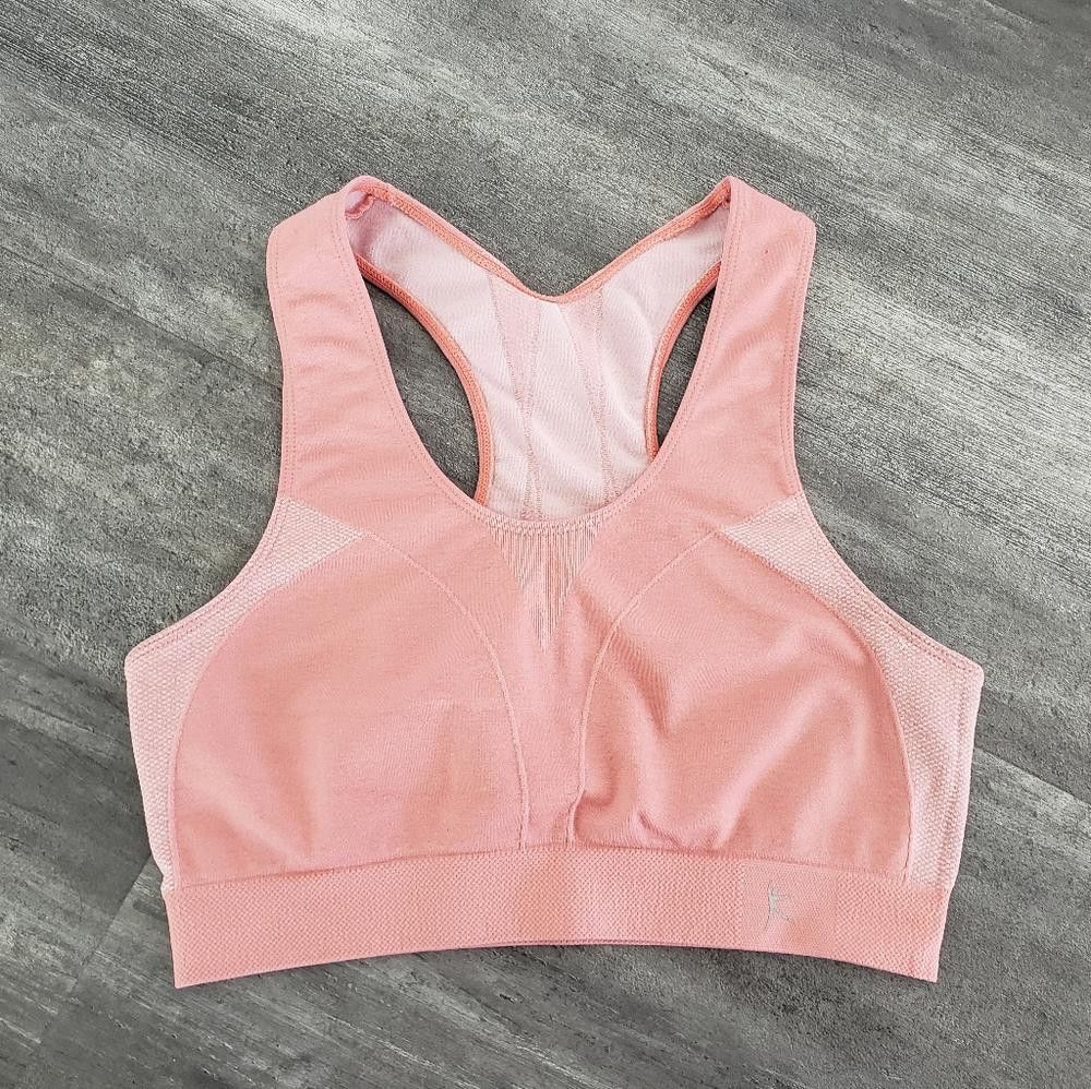 Designer Pink Peach Racerback DN Sport Bra Size ONE SIZE - 1 Thumbnail