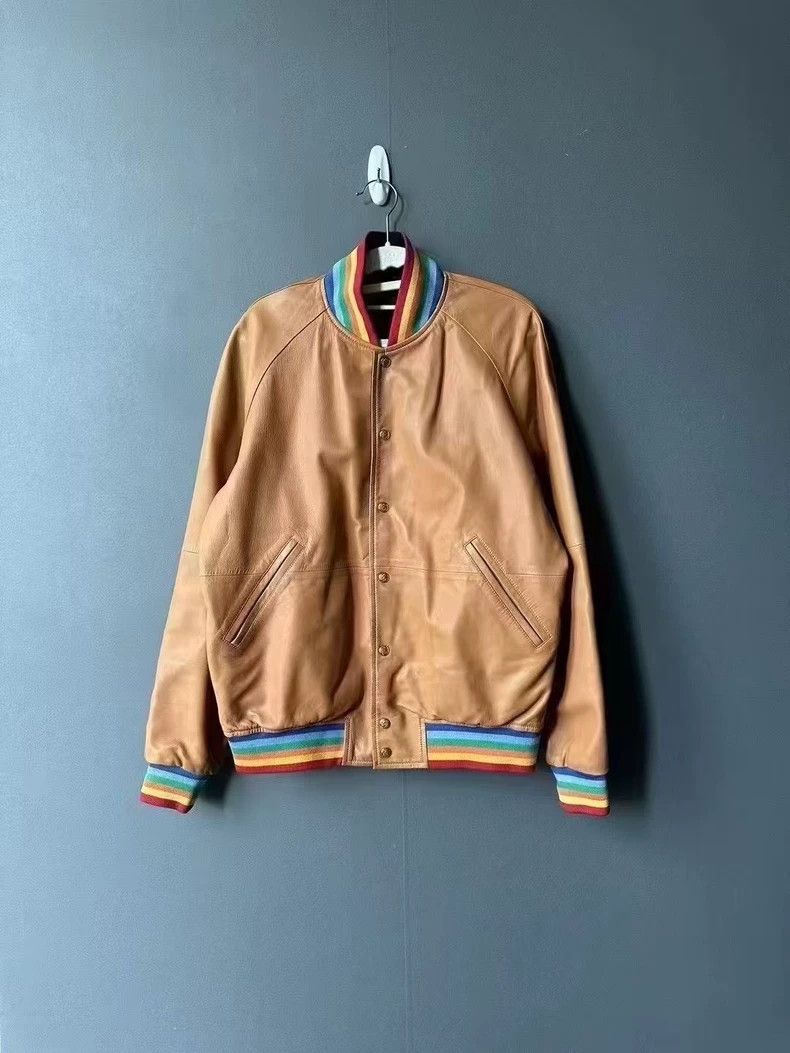 Loewe LOEWE Double-sided gold button leather jacket Size L / US 10 / IT 46 - 1 Thumbnail