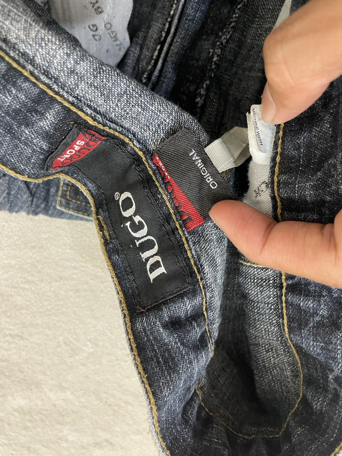 Japanese Brand 2000s Japan Raw Denim Carpenter Jeans Washed Y2K loose fit Size US 31 - 7 Thumbnail