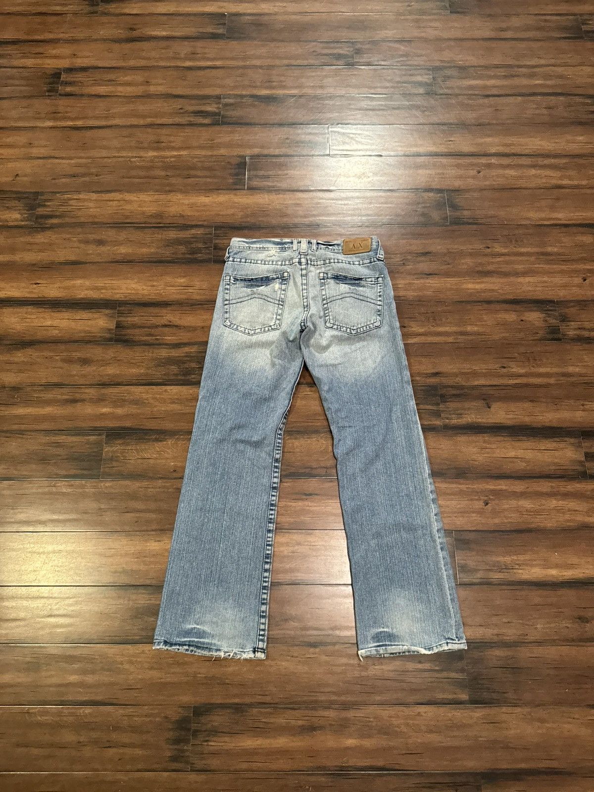 Armani Exchange Y2K Armani Exchange Light Blue Distressed Bootcut Jeans Size US 34 / EU 50 - 5 Thumbnail