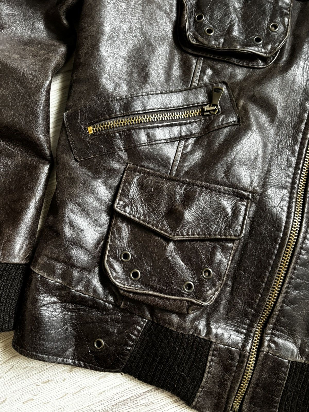 Other Emanuele Curci Women’s Leather Bomber Jacket Made in Italy Size XL / US 12-14 / IT 48-50 - 3 Thumbnail