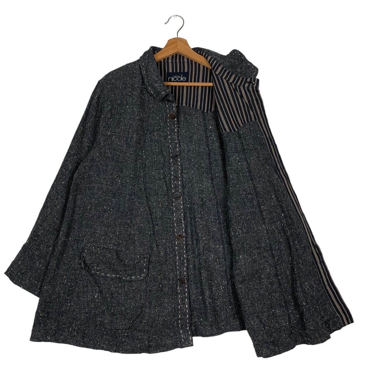 Japanese Brand NICOLE BOUTIQUE Wool Button Jacket #0015-C1 Size US L / EU 52-54 / 3 - 11 Thumbnail