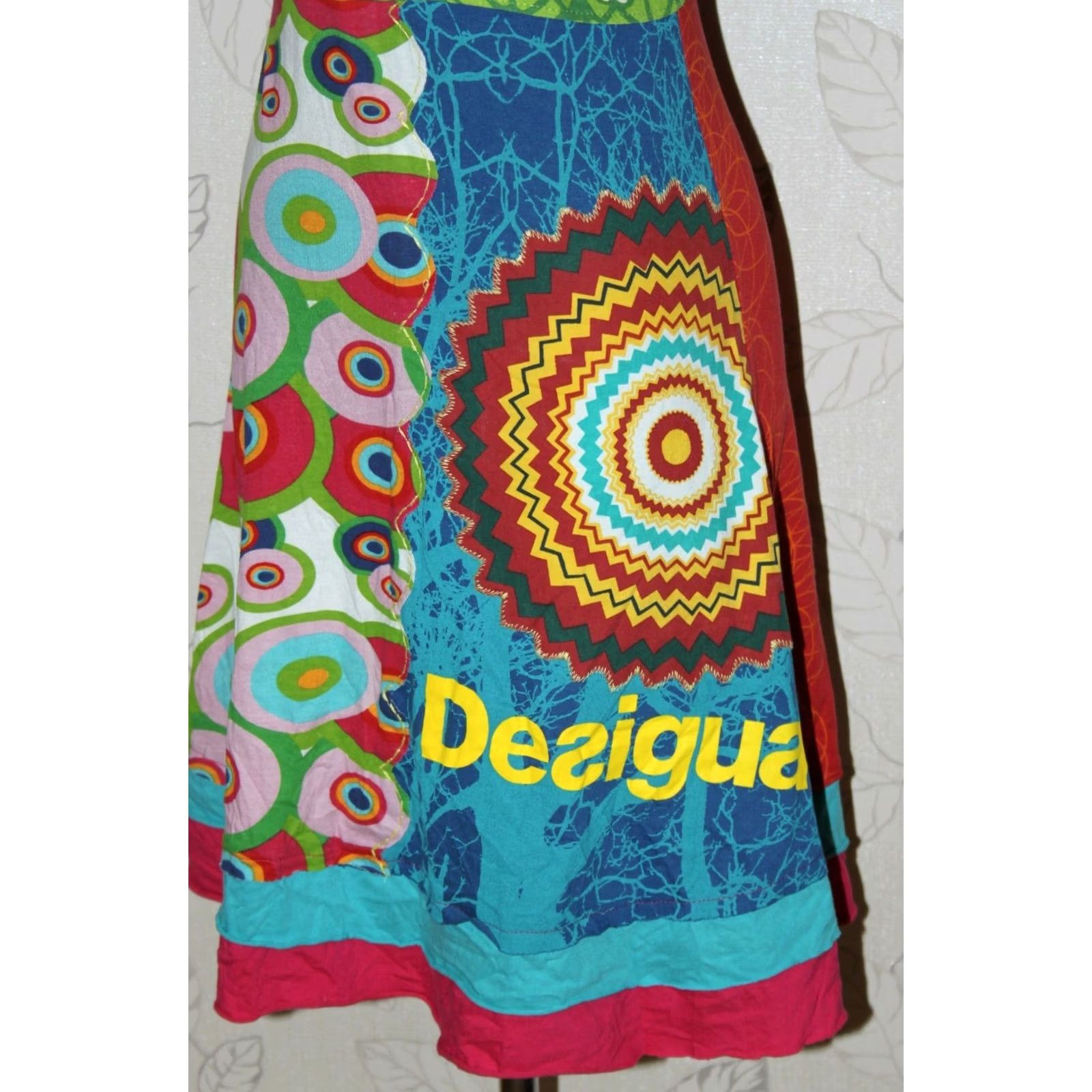 Desigual Desigual Dress Womens Cotton Midi A-Line XS Multicoloured - Desigual XS Cotton Midi Dress Womens? Size XS / US 0-2 / IT 36-38 - 2 Thumbnail