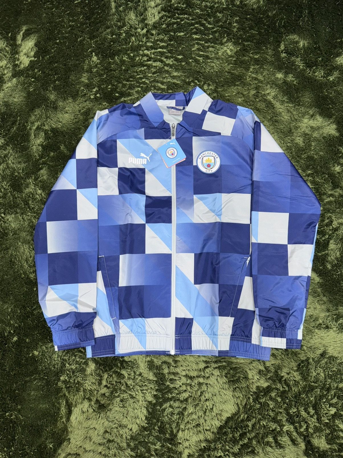 [XL] puma X mancity MCFC 22-23 prematch track jacket blue