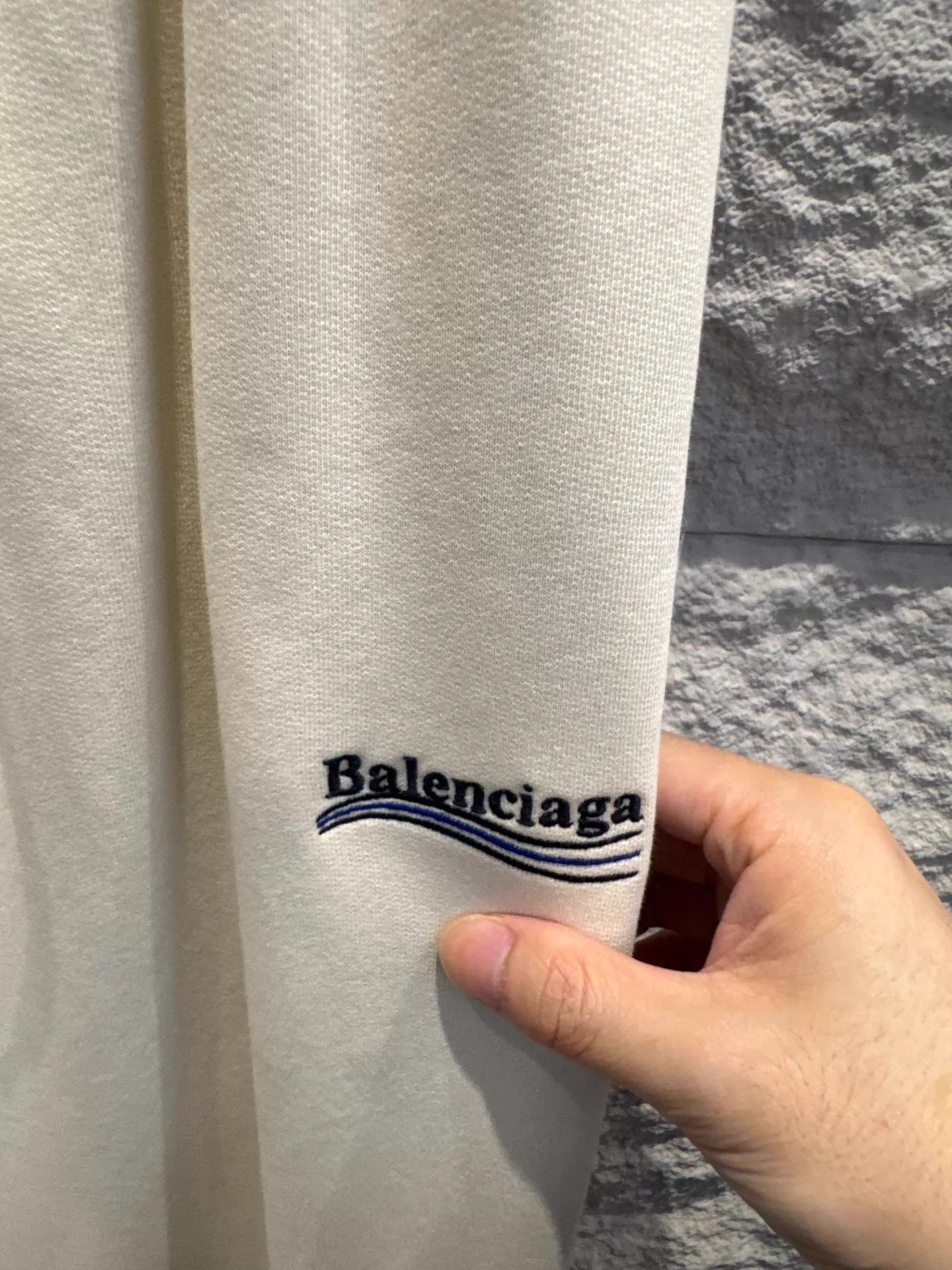 Balenciaga Balenciaga Cream Embrd Logo Relaxed Track M Unisex Size 27" / US 4 / IT 40 - 2 Thumbnail