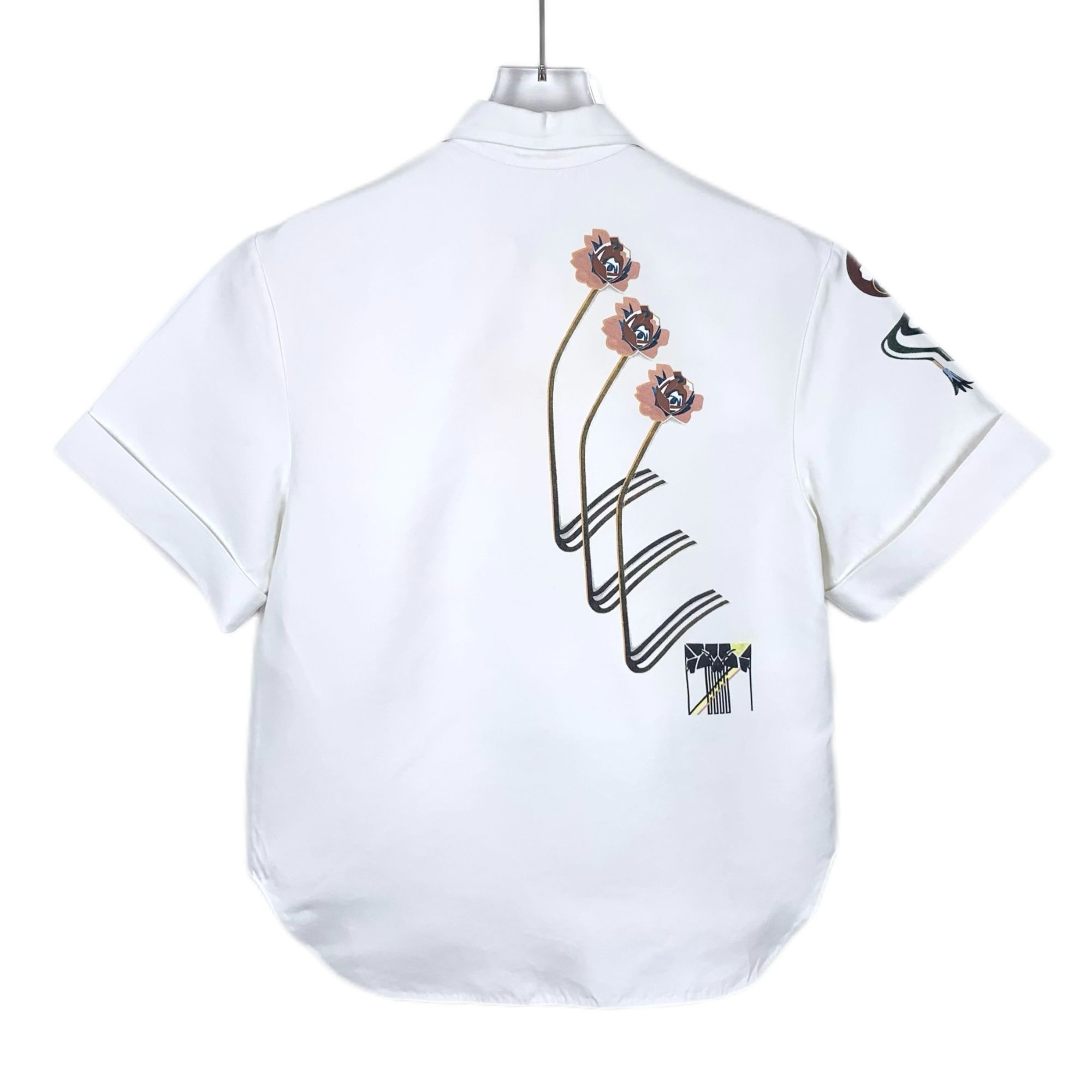 Dior Christian Dior White Floral Print Cotton Collared Single-Bre Size XS / US 0-2 / IT 36-38 - 7 Thumbnail