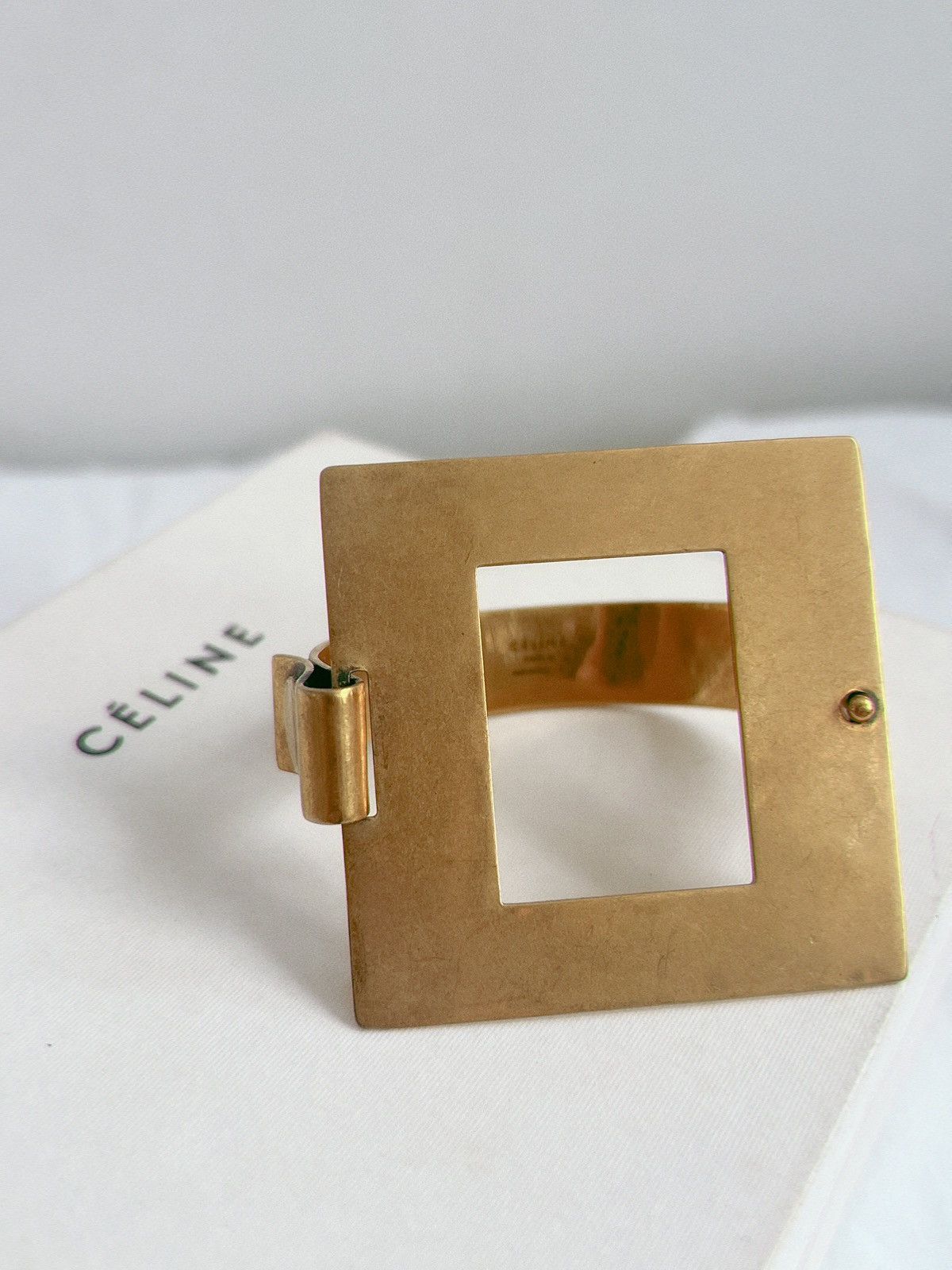 Celine Old Celine by Phoebe Philo Square Cuff Bracelet Bangle Size ONE SIZE - 8 Thumbnail