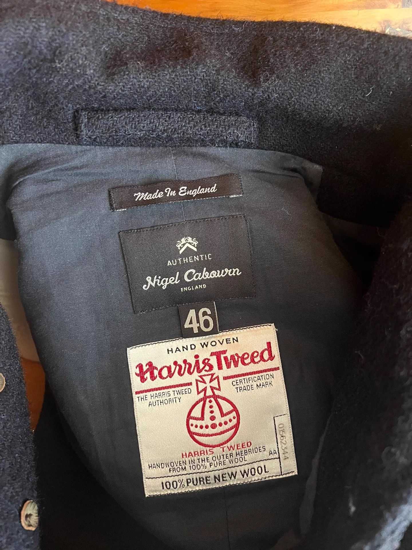 Nigel Cabourn Nigel Cabourn Indigo Dyed Harris Wool Suit Collar 46 Vest Size US S / EU 44-46 / 1 - 9 Thumbnail