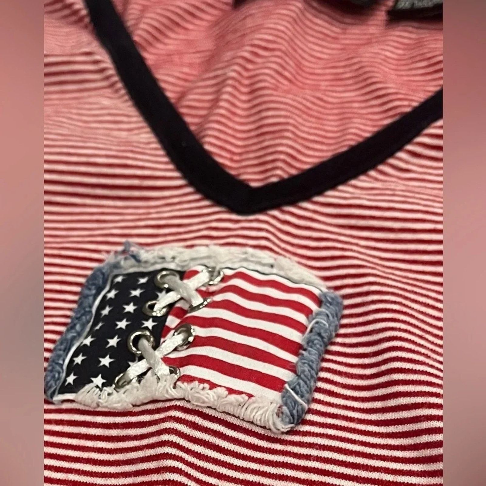 The Unbranded Brand Requirements red, white, blue short sleeved t-shirt, size Lg Size L / US 10 / IT 46 - 2 Thumbnail