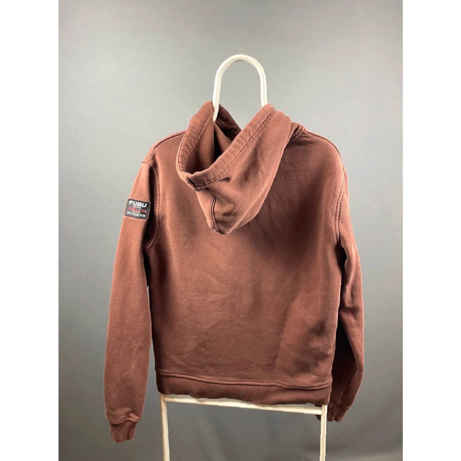 Fubu FUBU Hoodie Mens Brown Cotton Long Sleeve Pullover Drawstring S Size Regular Logo Pockets Size US S / EU 44-46 / 1 - 2 Thumbnail