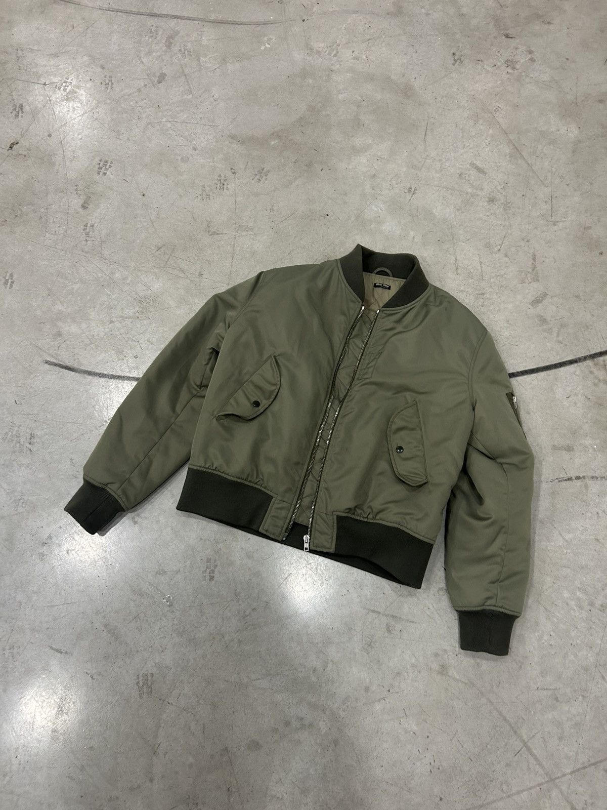 Miu Miu Miu Miu MA-1 Olive/Green Bomber Jacket [Unisex - Vintage ] Size US L / EU 52-54 / 3 - 1 Thumbnail