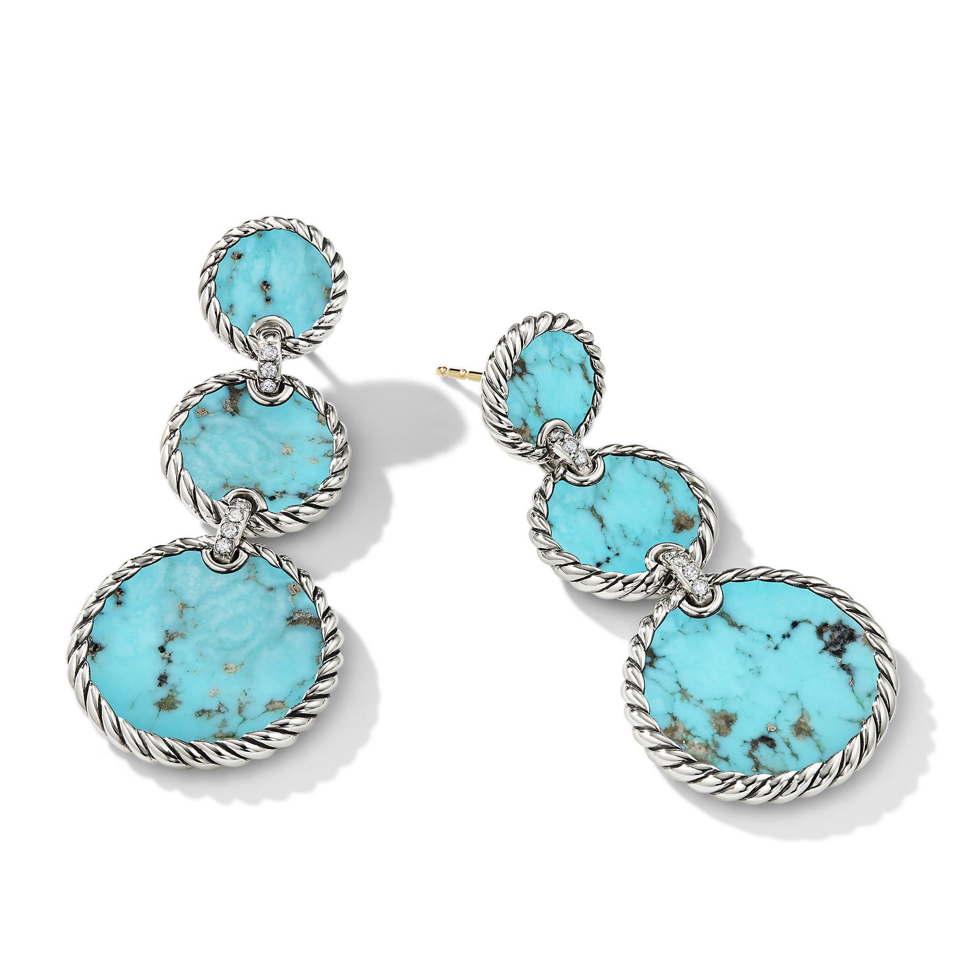 David Yurman o1w1db10525 E17018D Earrings in Silver with Pave Diamond Size ONE SIZE - 2 Thumbnail