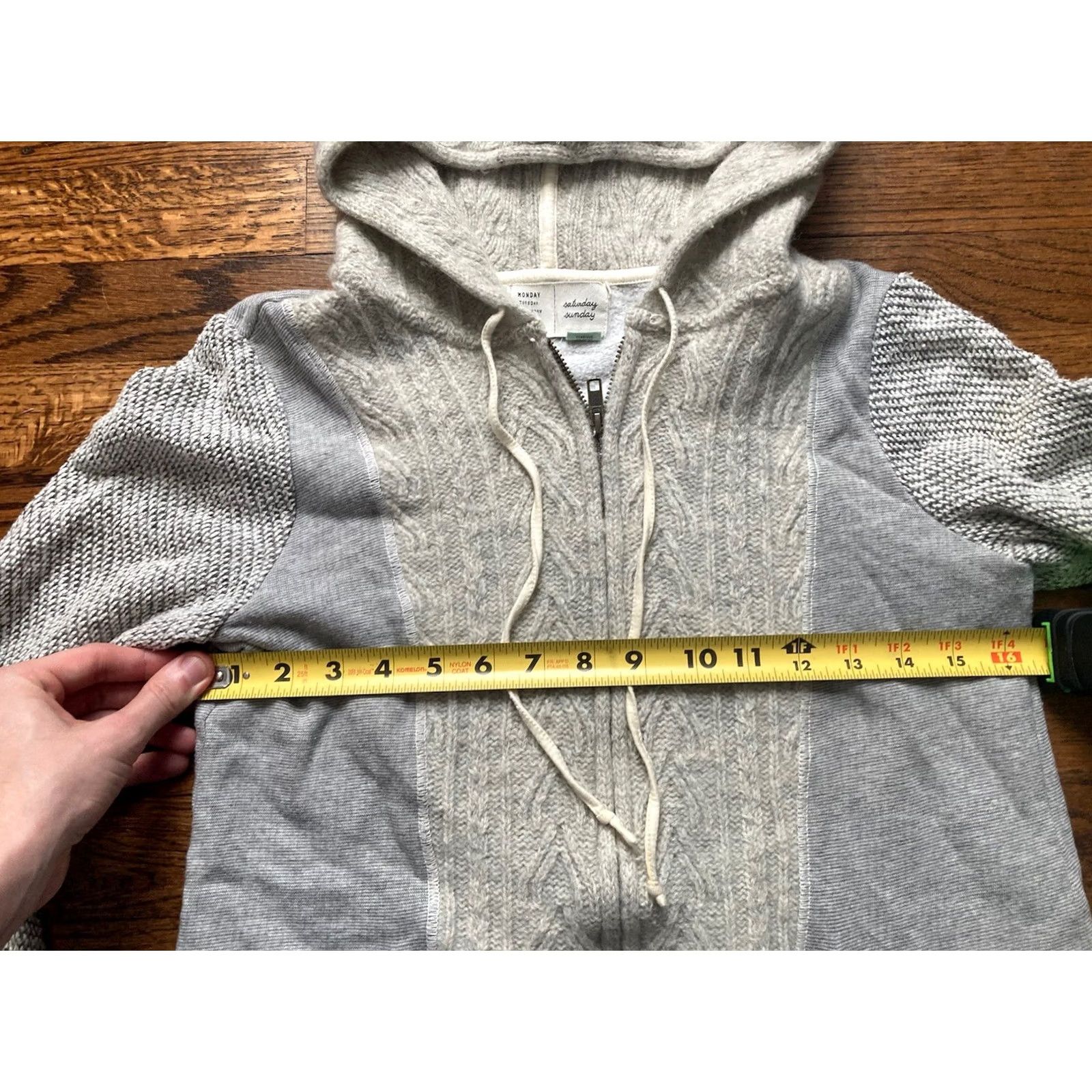 Anthropologie Anthropologie Saturday Sunday Hoodie Womens Small Gray Wool Blend Knit Full Zip Size S / US 4 / IT 40 - 7 Thumbnail