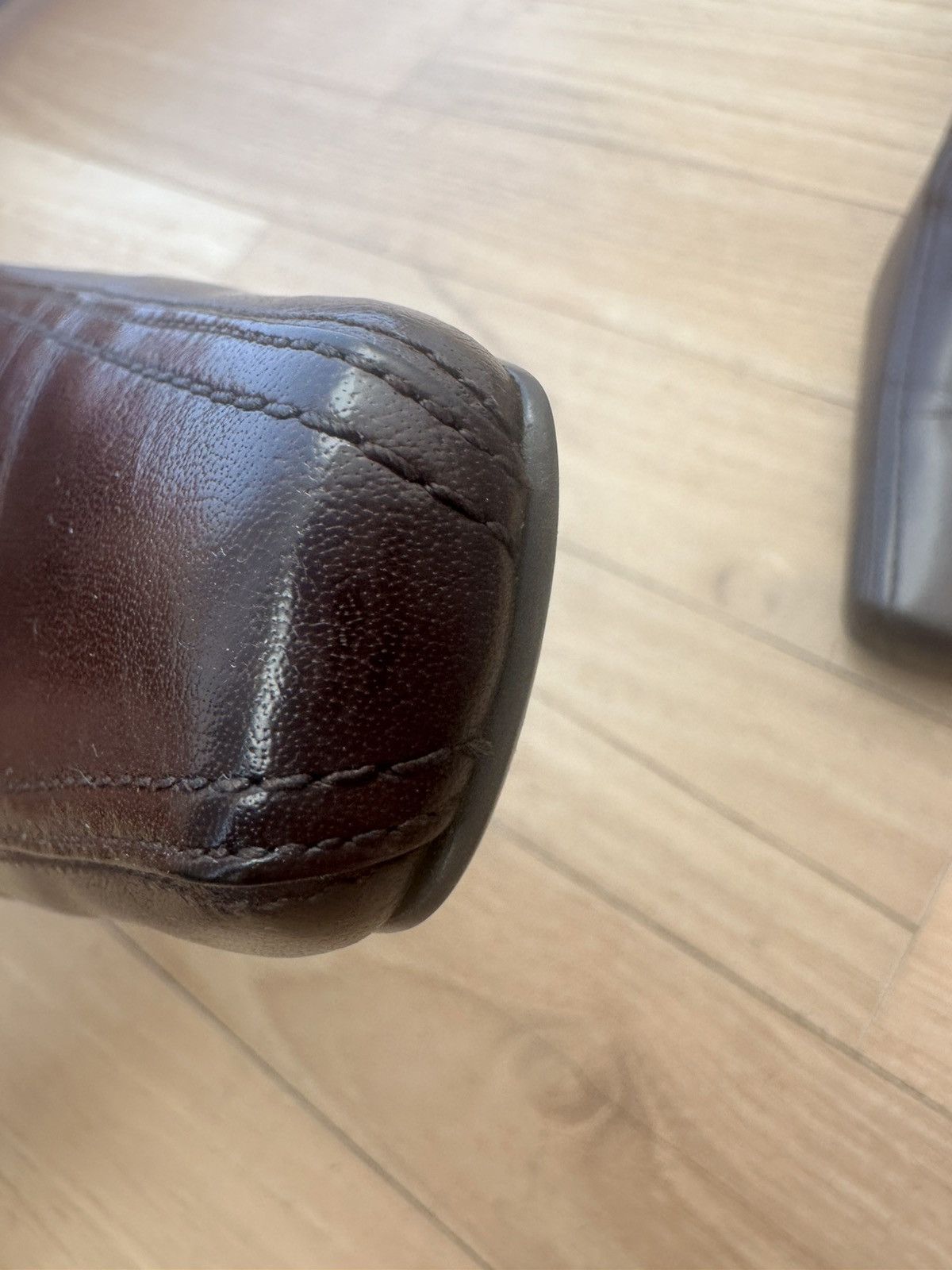 Sonia Rykiel Vintage Sonia Rykiel Dark Brown Leather Square-Toe Pumps Size US 6.5 / IT 36.5 - 3 Thumbnail