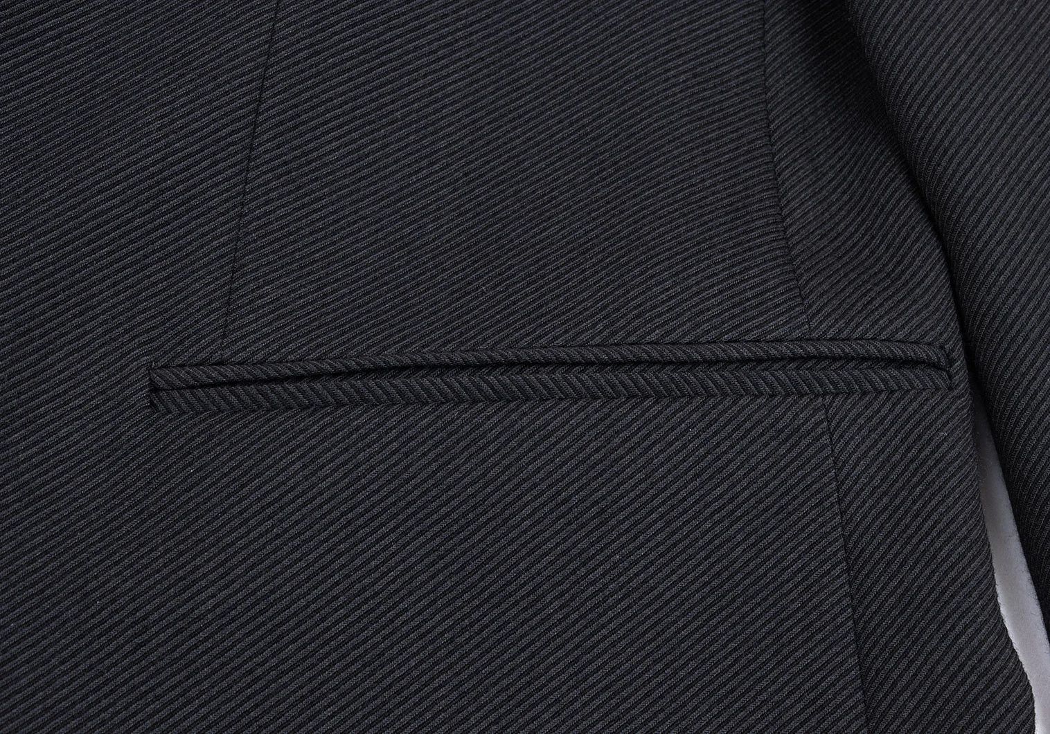 Armani Collezioni Wool Jacket with Diagonal Stripe in Charcoal, Size 54 Size US XXS / EU 40 - 10 Thumbnail