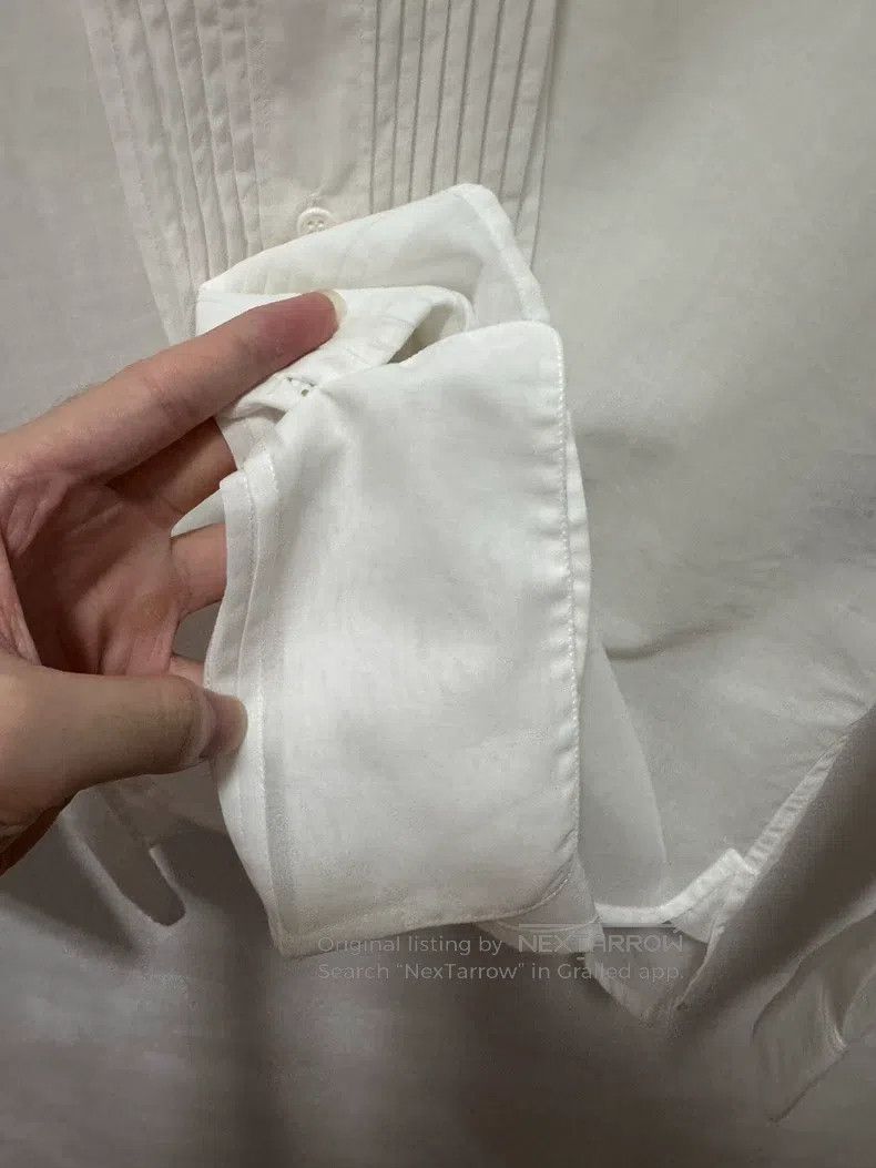 Saint Laurent Paris Saint Laurent Paris Soft cotton pure white accordion shirt Size S / US 4 / IT 40 - 4 Thumbnail