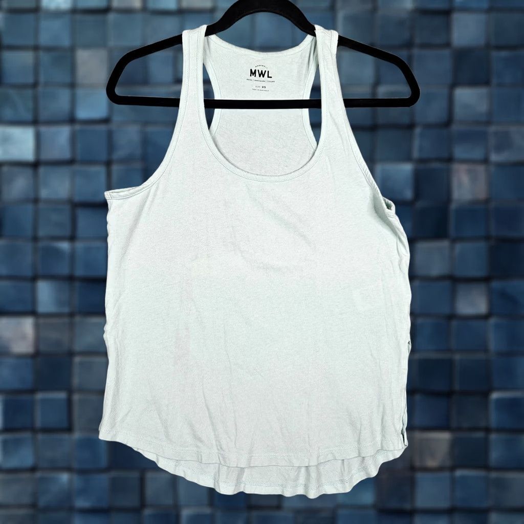 Madewell MWL Madewell Tank Women's XS Light Blue Round Neck Sleeveless Cotton Blend Basic All Seasons Casual Shirt 90s? Size XS / US 0-2 / IT 36-38 - 1 Thumbnail