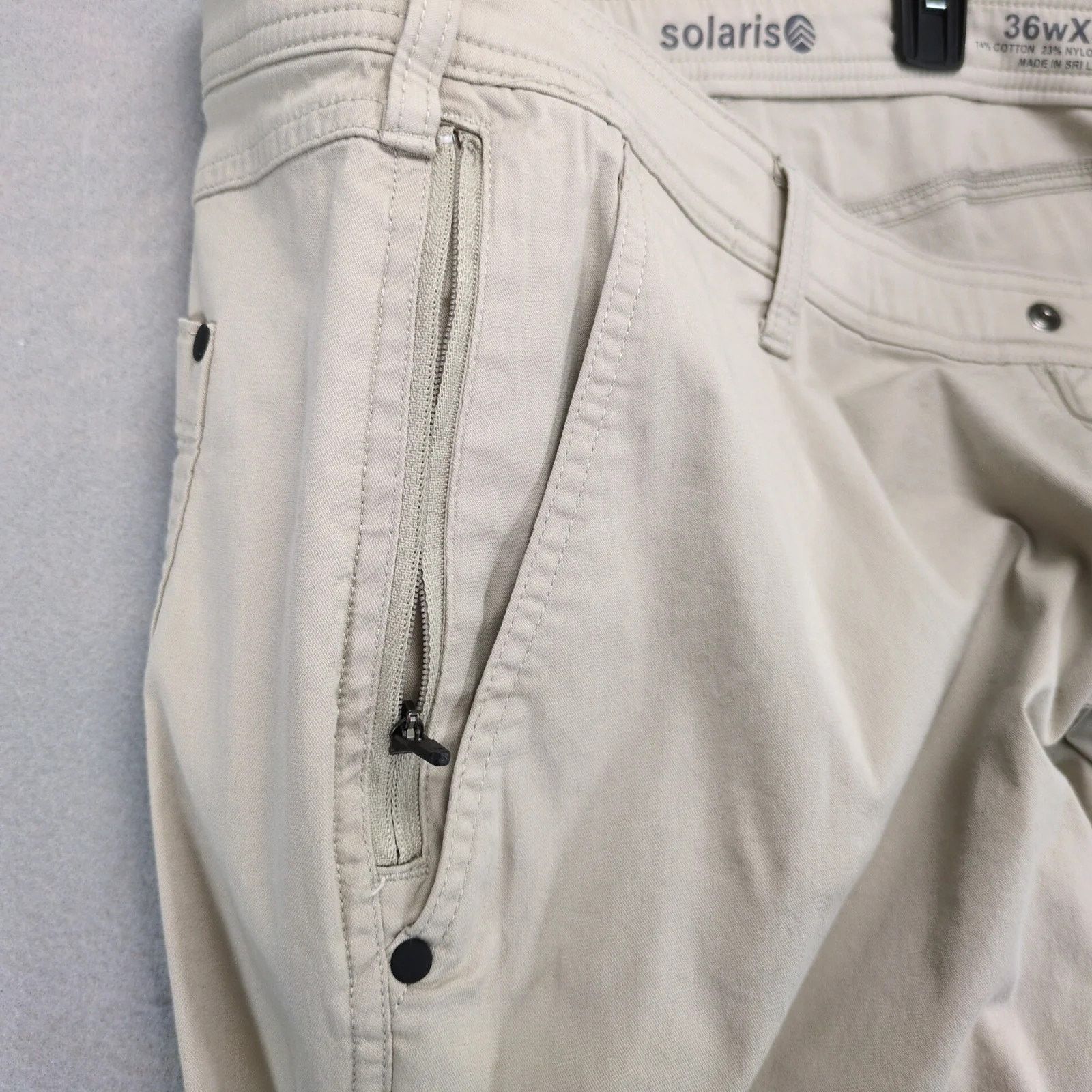 Other Solaris Khaki Hiking Pants Men's 36x30 Zip Pocket Straight Size US 36 / EU 52 - 10 Thumbnail