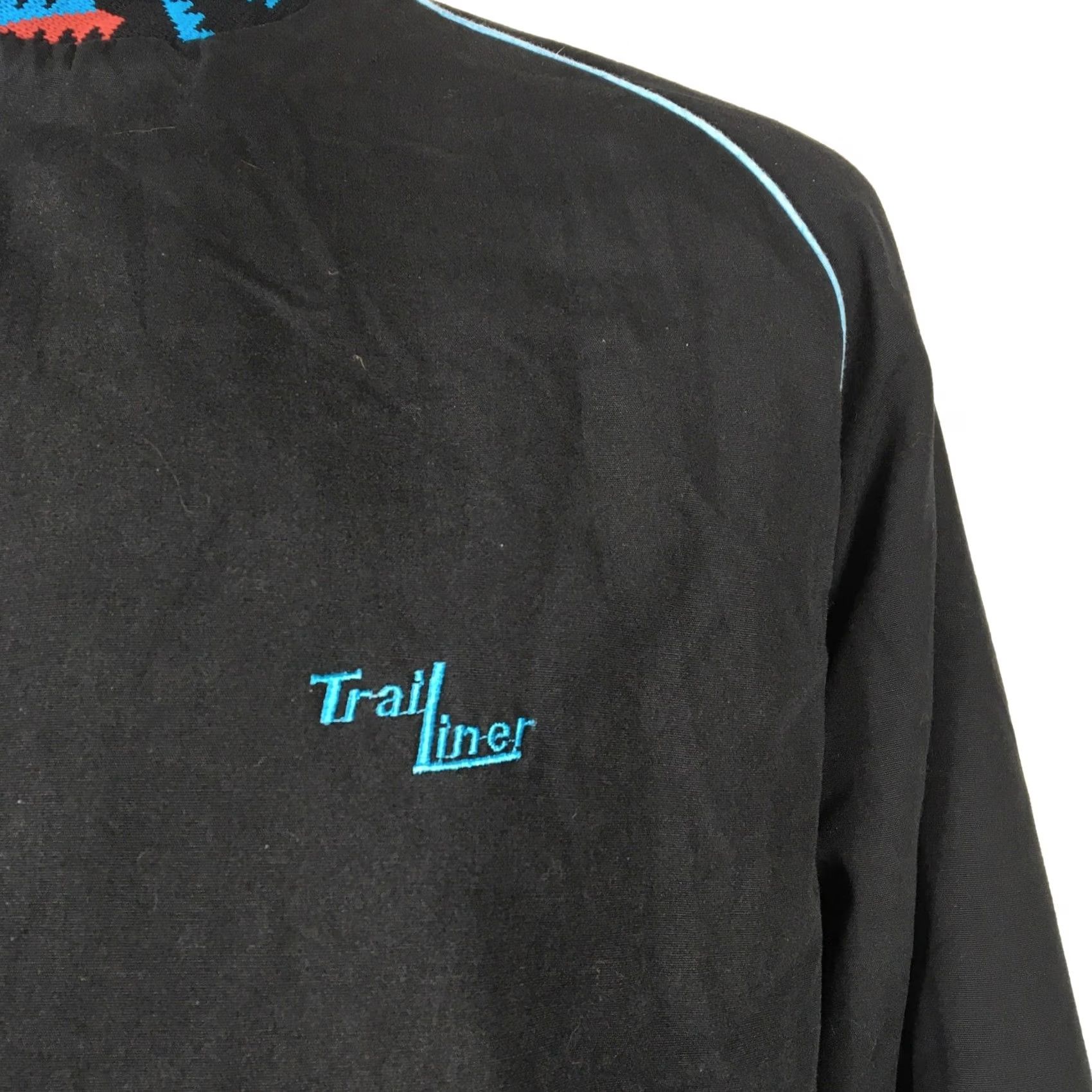 Vintage 90s Trailiner Trucking Jacket - Black - Aztec Tribal - Westark Size US XL / EU 56 / 4 - 4 Thumbnail