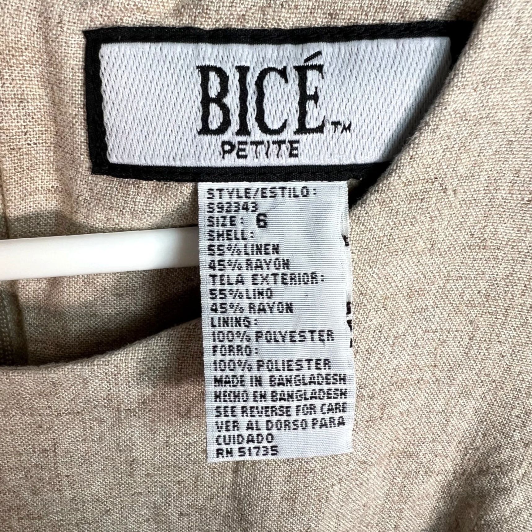 Vintage VINTAGE Bicé Sheath Dress Size 6 Beige Linen Blend Sleeveless Women's Summer Size M / US 6-8 / IT 42-44 - 3 Thumbnail