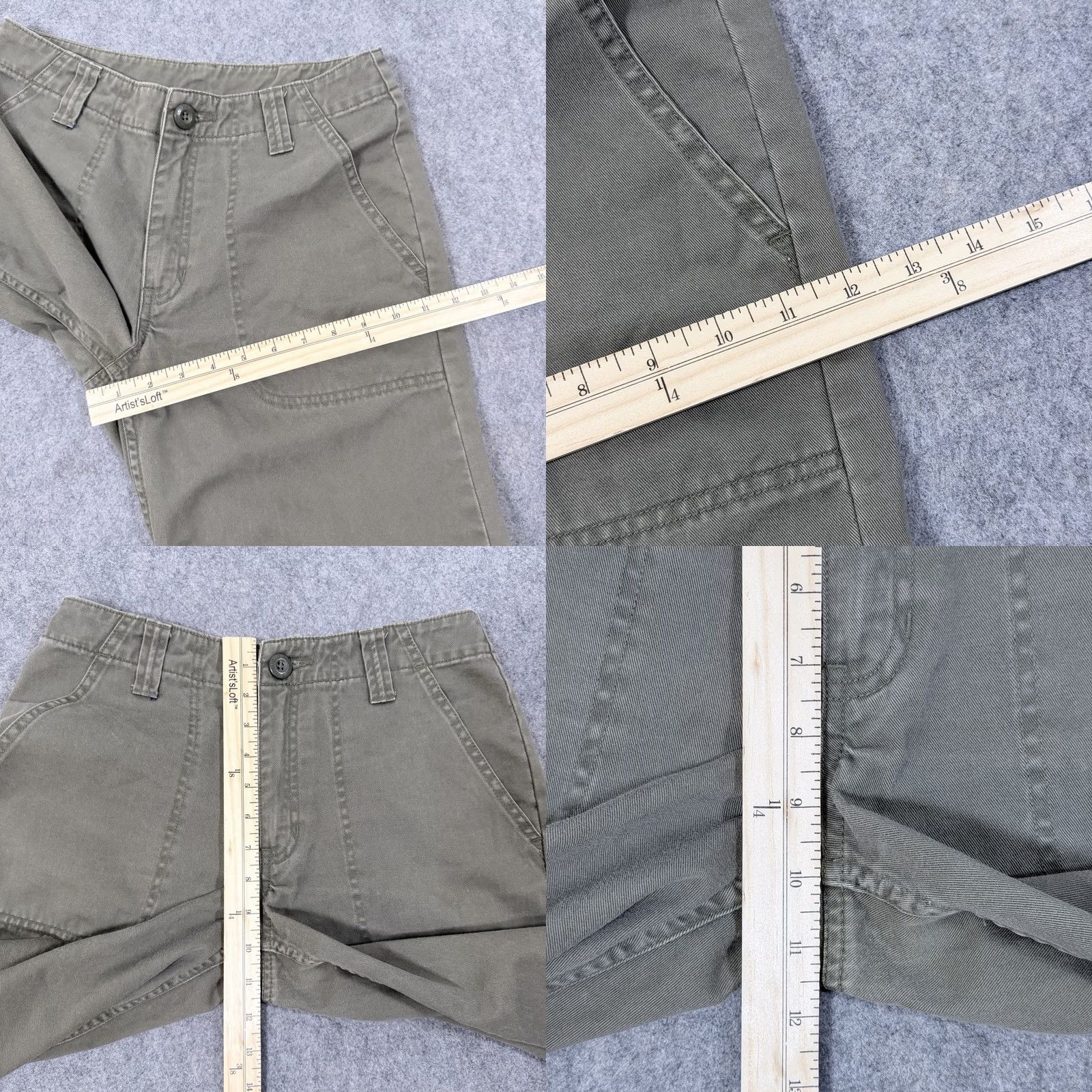 Old Navy Old Navy Casual Outdoor Pull-On Pants Women's Regular 4 Green Cotton Twill Pockets Relaxed Straight Khakis Modern 80s 90s USA Mens Girls Size 27" / US 4 / IT 40 - 9 Thumbnail