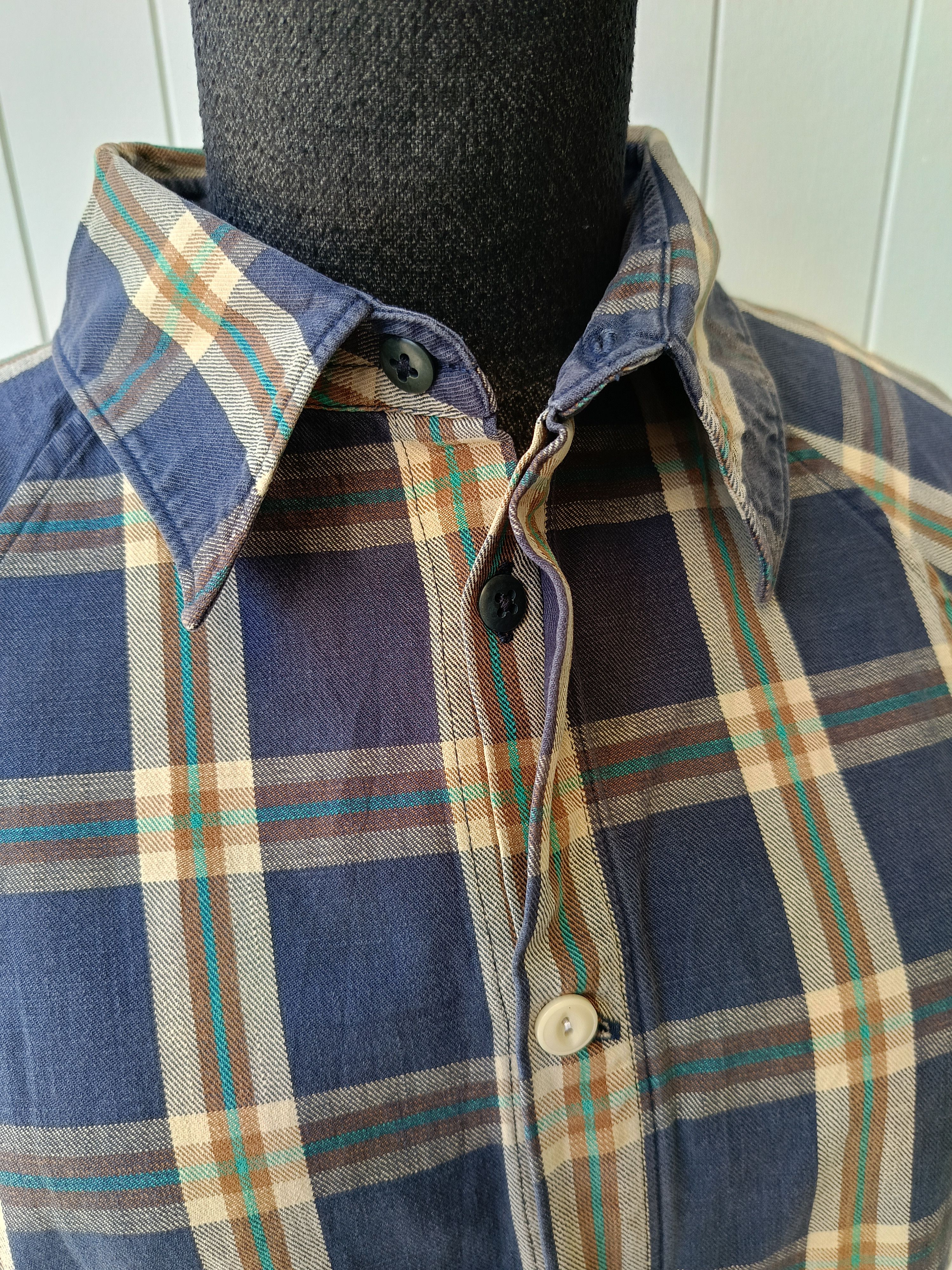 45rpm 45RPM by R Japan plaid ladies indigo navy blue slimfit shirt Size S / US 4 / IT 40 - 12 Thumbnail