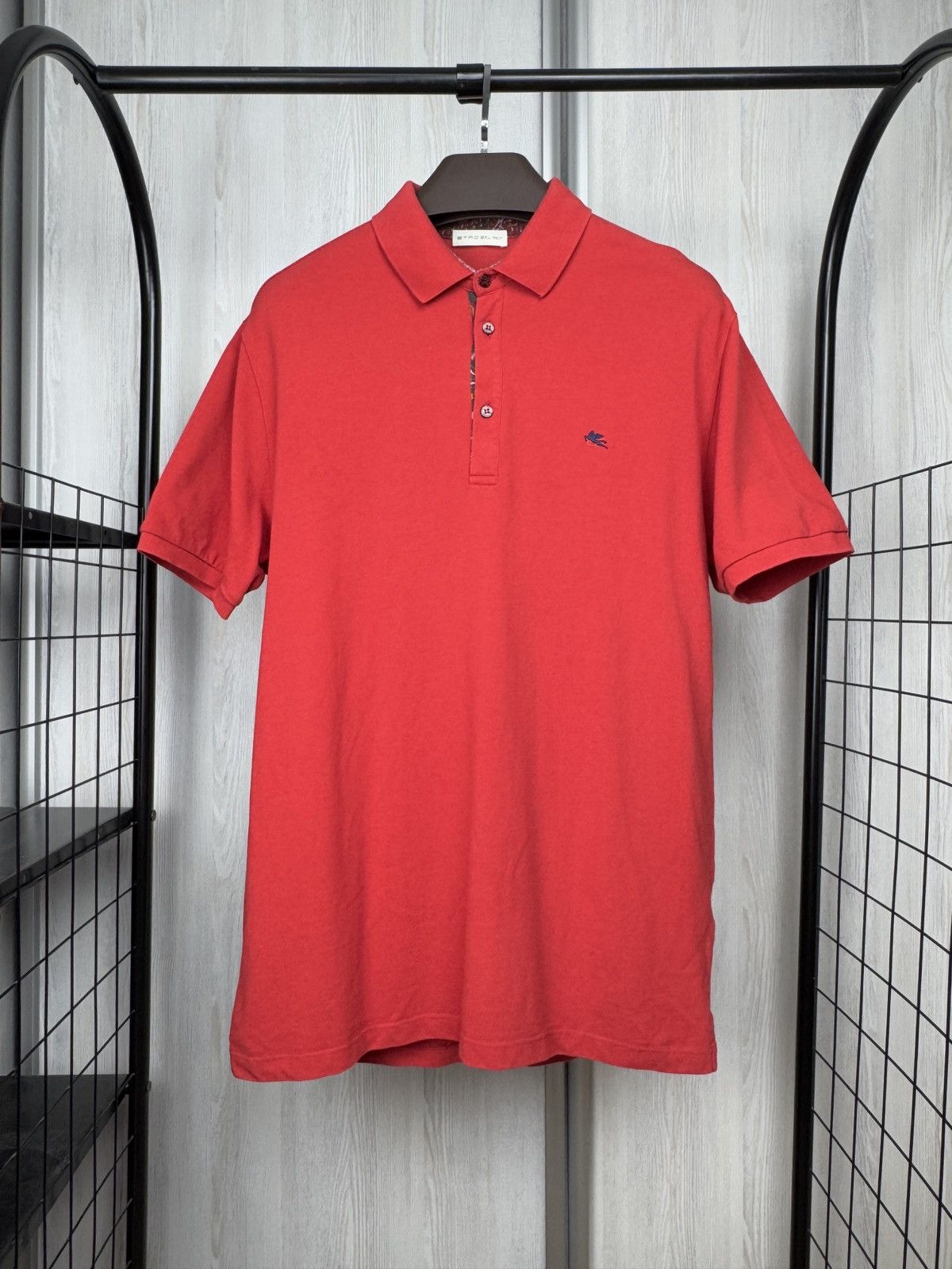 ETRO made in Italy cotton red polo tee shirt