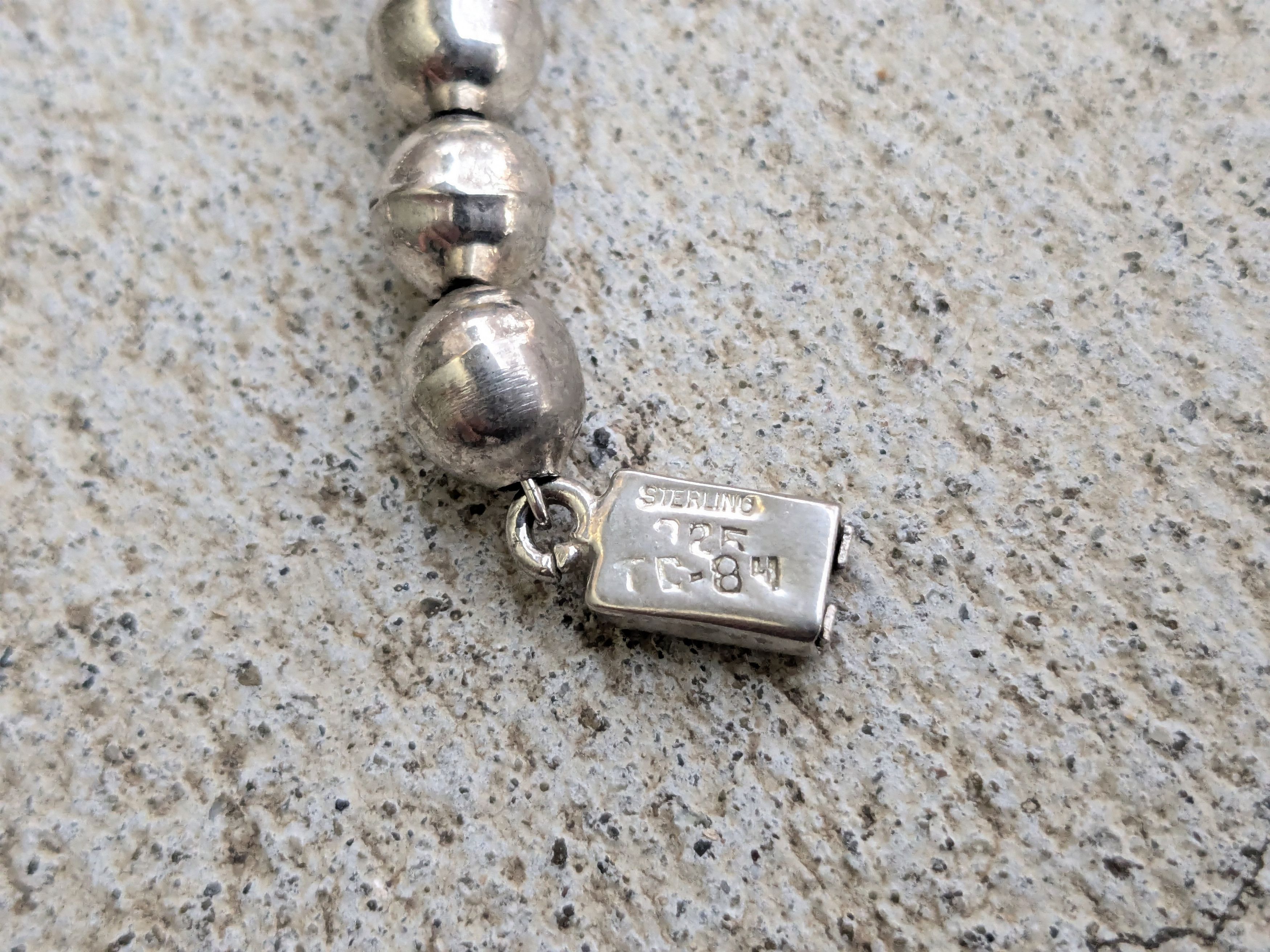 Sterling Silver Sterling Silver Necklace Ball Round Graduated Beads 18" Size ONE SIZE - 6 Thumbnail