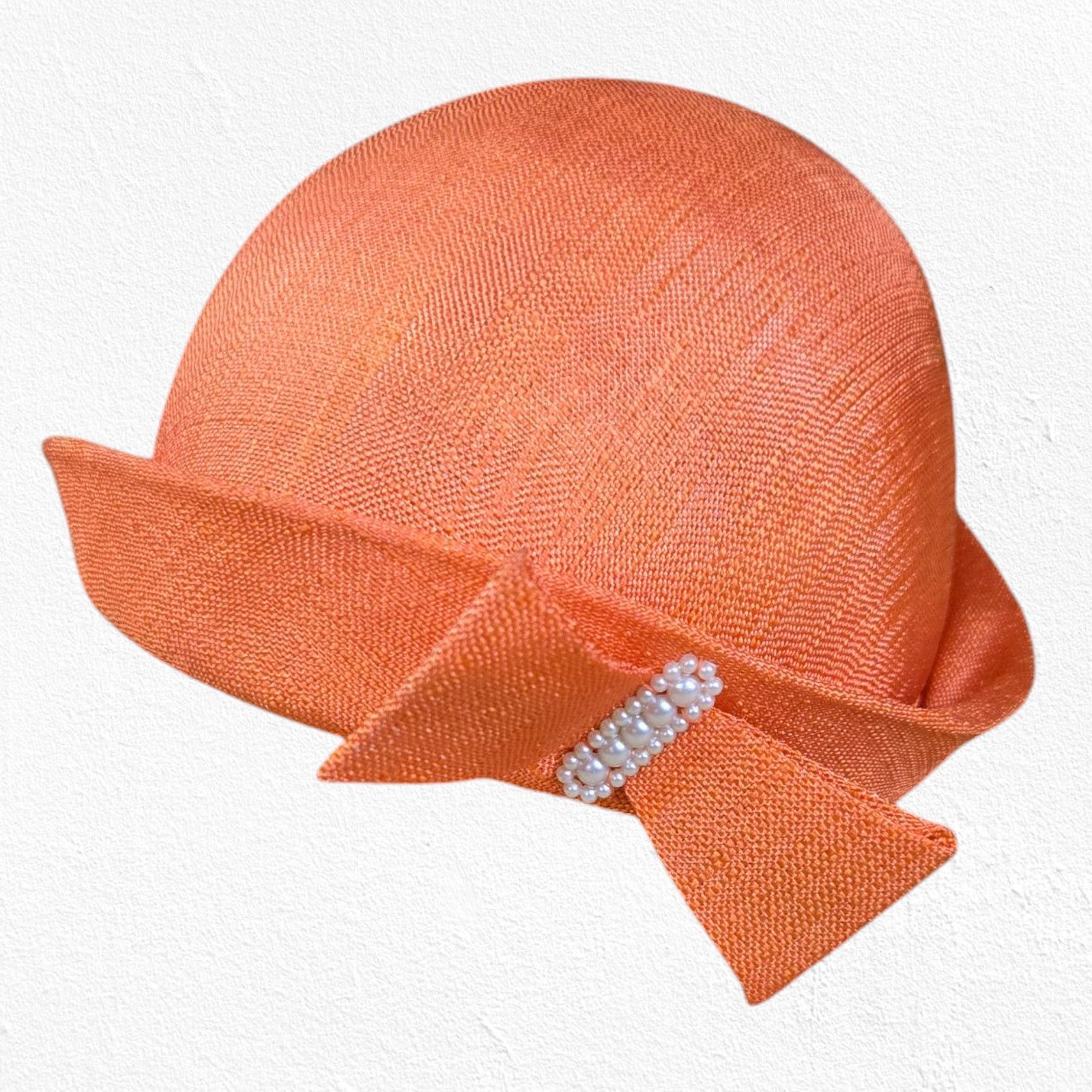 Vintage 1920s Orange Cloche Hat Art Deco Style Size ONE SIZE - 1 Thumbnail