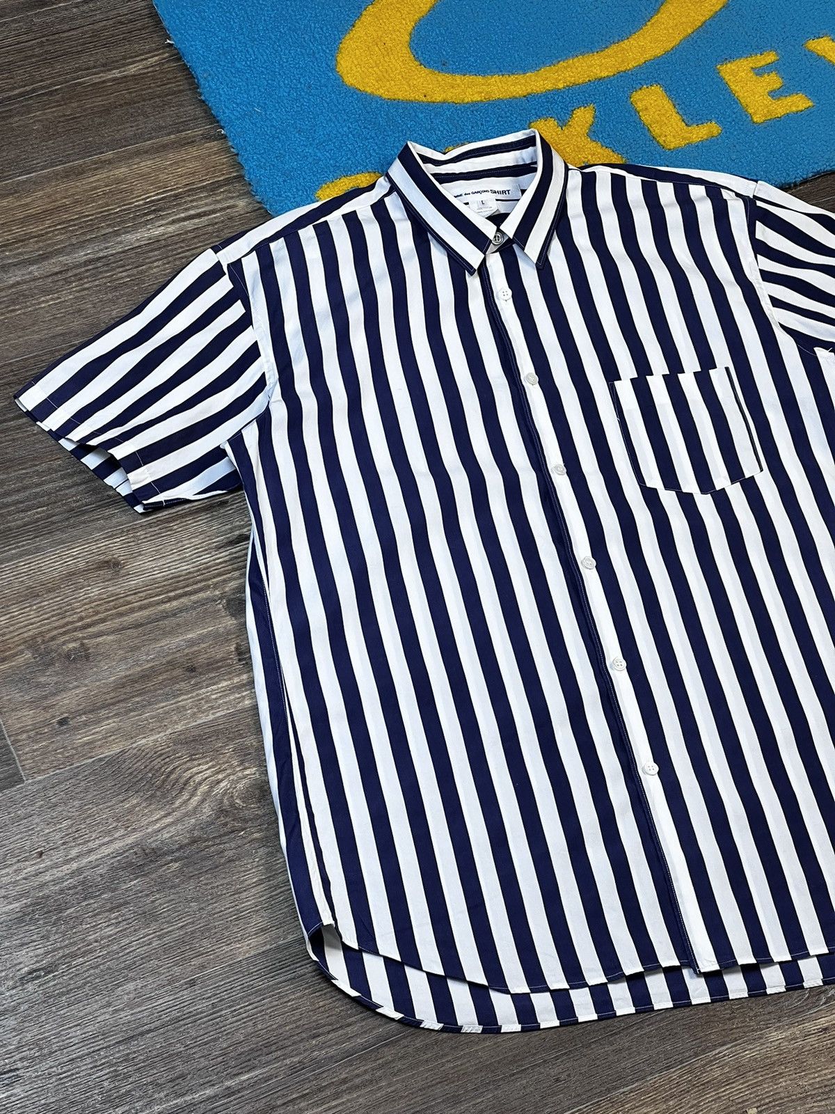 Comme des Garcons SHIRT × Vintage Comme Des Garçons SHIRT Stripped Blue Buttons Up Shirt Size US L / EU 52-54 / 3 - 2 Thumbnail
