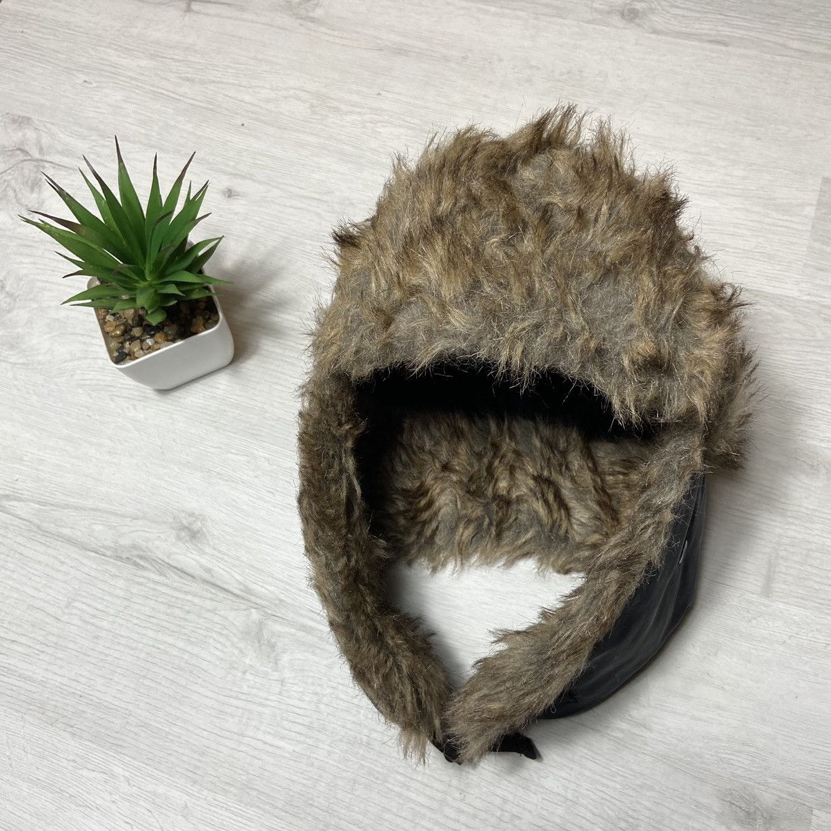 Japanese Brand × Vintage 🔥 Y2K Fuzzy Mohair Fur Ushanka hat style 1990s Size ONE SIZE - 2 Thumbnail