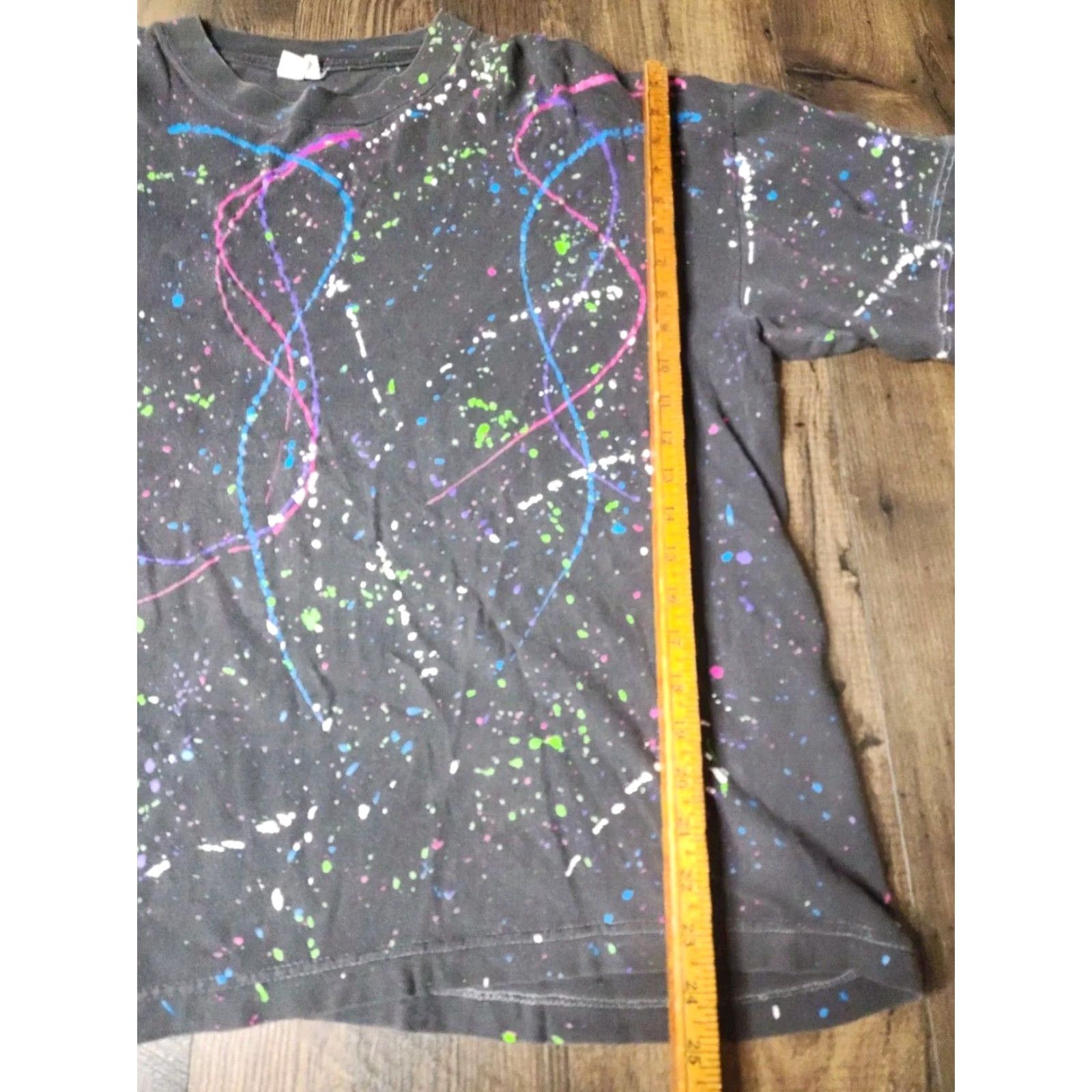 Vintage VINTAGE Unbranded Black Art Paint Splatter T-Shirt Mens XXL Distressed 80s Size US XXL / EU 58 / 5 - 3 Thumbnail