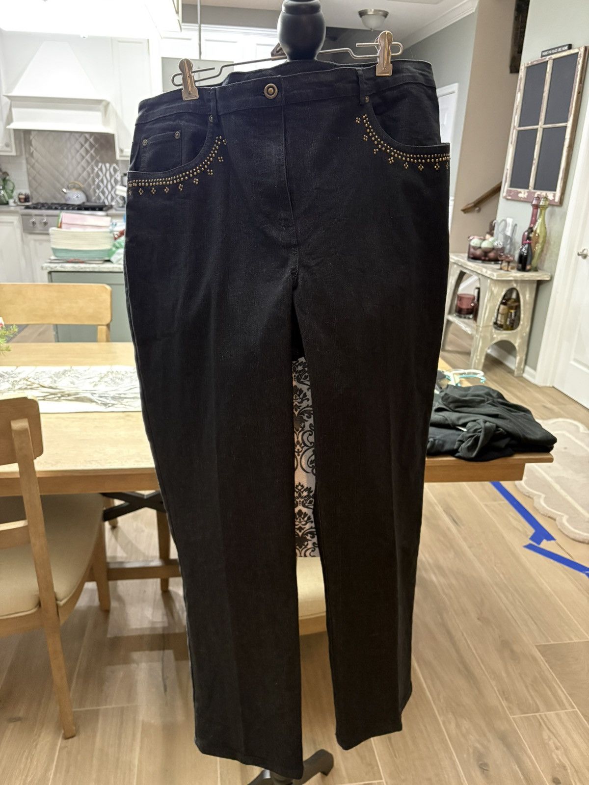 Other Ruby Rd size 18 dark denim jeans with bling Size 40" / US 18 - 1 Thumbnail