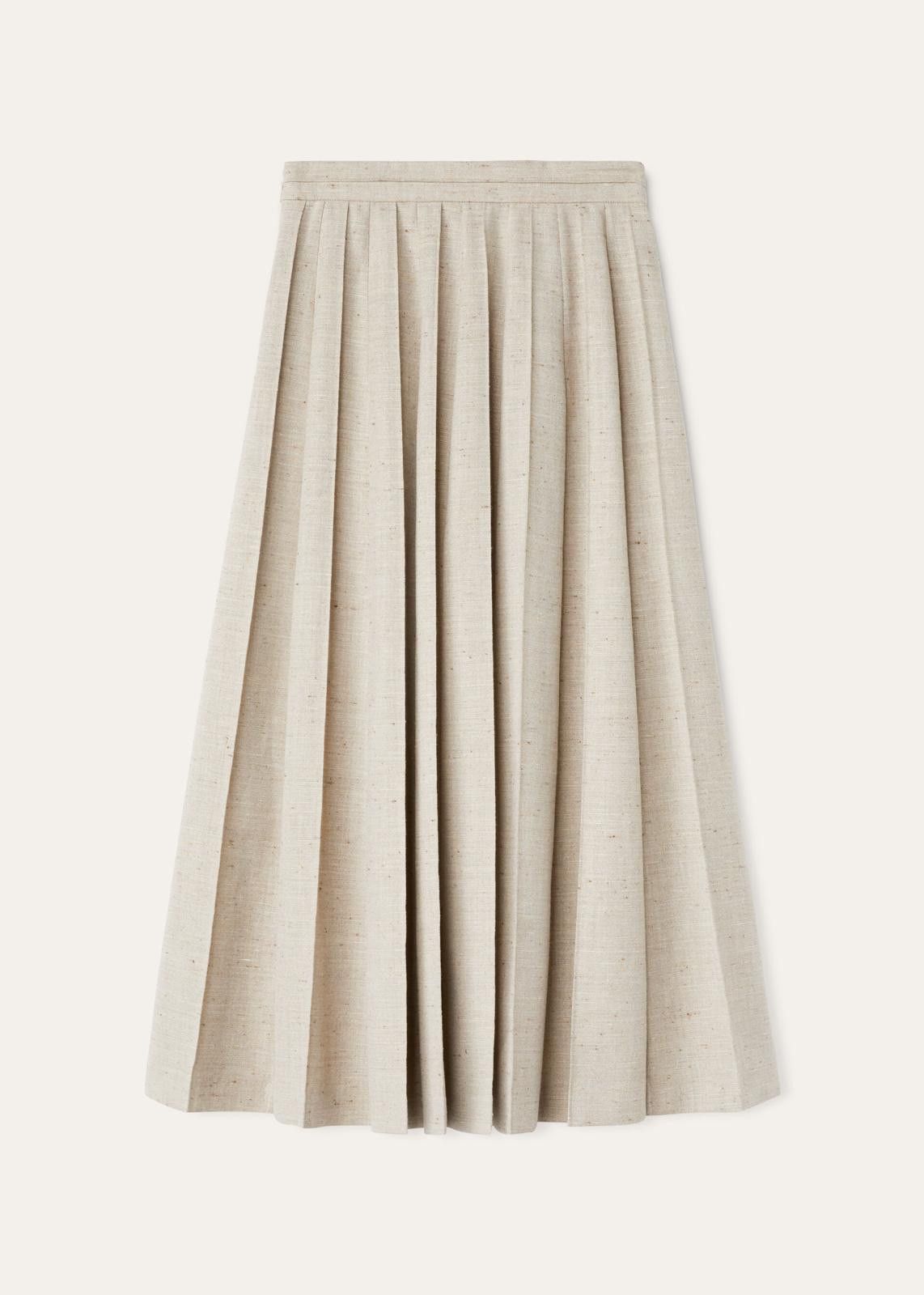 Loro Piana o1srvl11e0225 FAO0176 Fumiko Skirt in Beige Size 30" / US 8 / IT 44 - 2 Thumbnail
