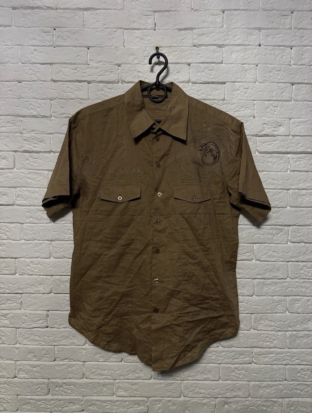 Cavalli Class Vintage Class Roberto Cavalli Shirt Huge Logo Chameleon Y2K Size US L / EU 52-54 / 3 - 1 Thumbnail