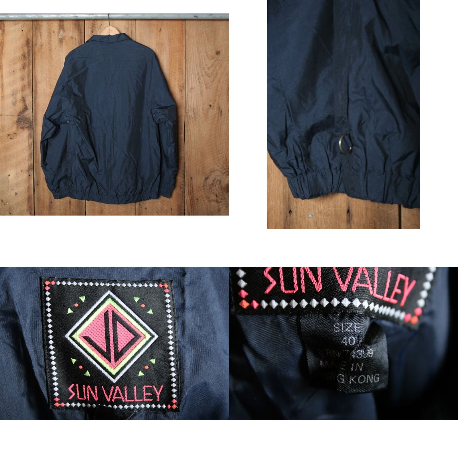 Vintage VINTAGE JD SUN VALLEY Navy Blue Snap Button Pullover Windbreaker Jacket Sz. 40 Mens Size US L / EU 52-54 / 3 - 8 Thumbnail