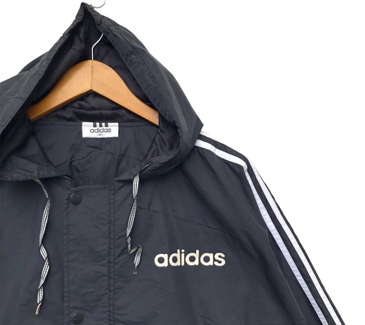 Vintage Vintage 90s Adidas Trefoil Big Logo Hoodie Winbreaker | Hype Size US XL / EU 56 / 4 - 2 Thumbnail