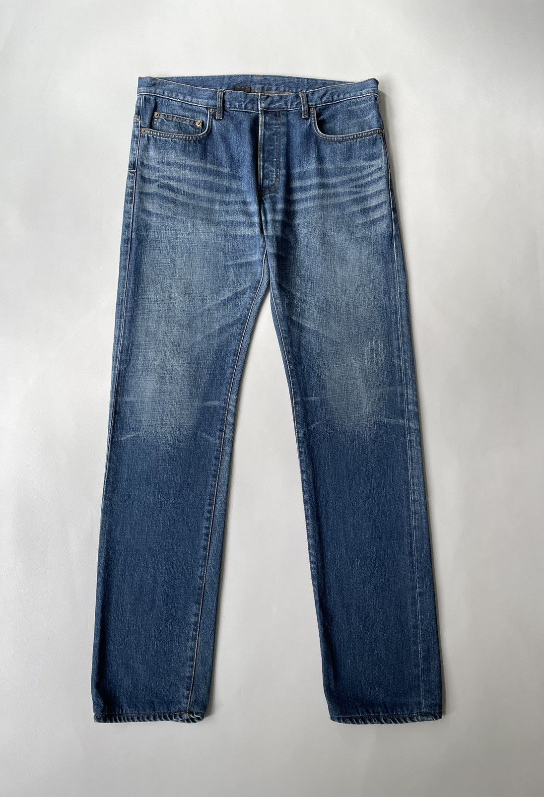 image of Dior 19Cm Mij Washed Blue ‘Clawmark’ Jeans, Men's (Size 34)