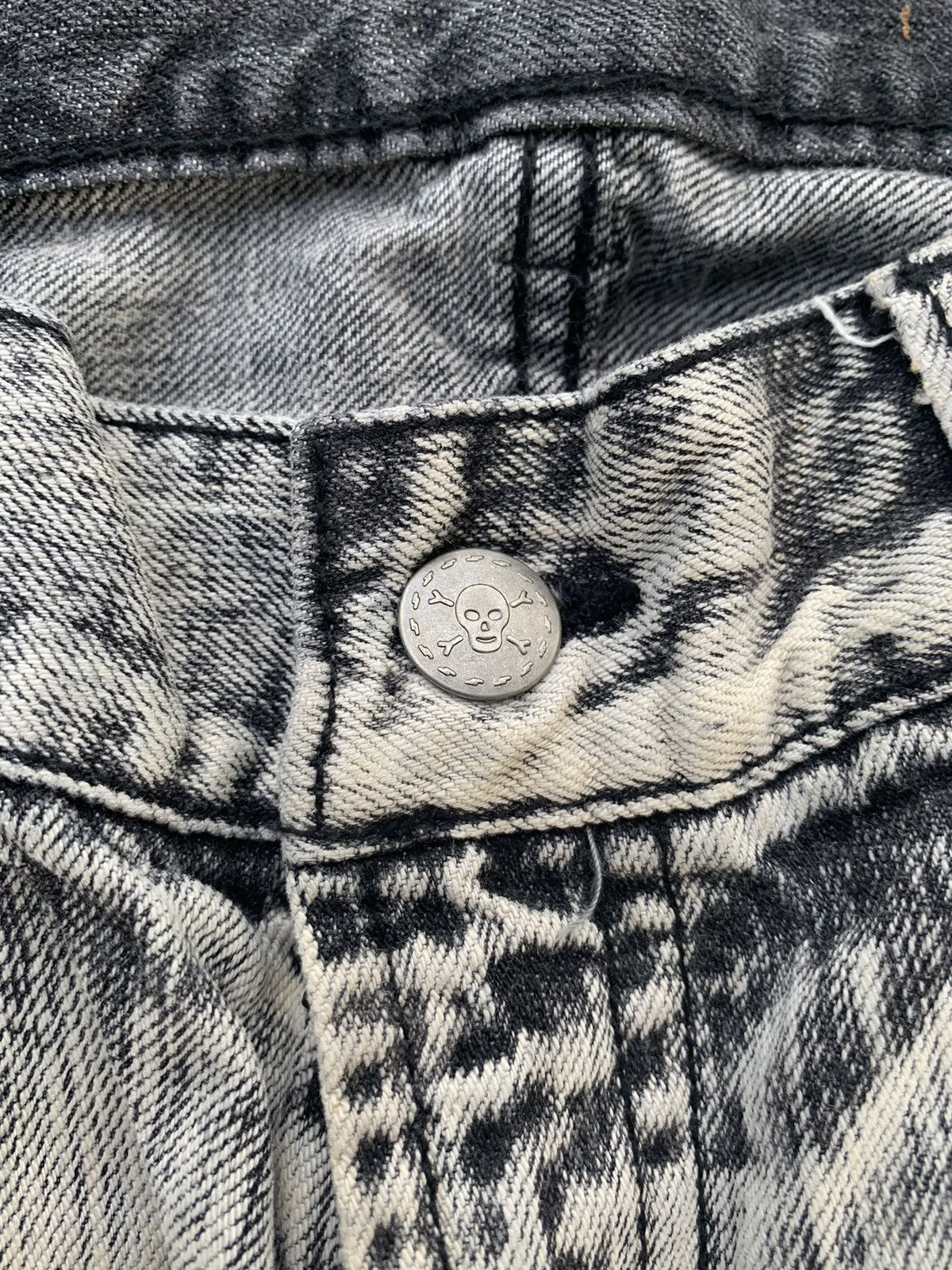 If Six Was Nine × Japanese Brand × Le Grande Bleu (L.G.B.) FLARE IMPULSE PLEASURE FUNNY DEVIL SKULL DISTRESSED PANTS☠️🎌 Size US 33 - 12 Thumbnail